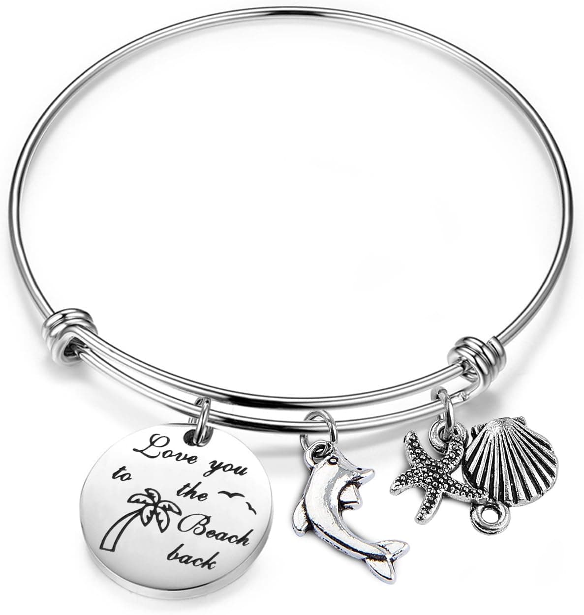 MAOFAED Beach Bracelet Dolphin Bracelets Beach Wedding Jewelry Love You to The Beach and Back (Love You to The Beach and Back)