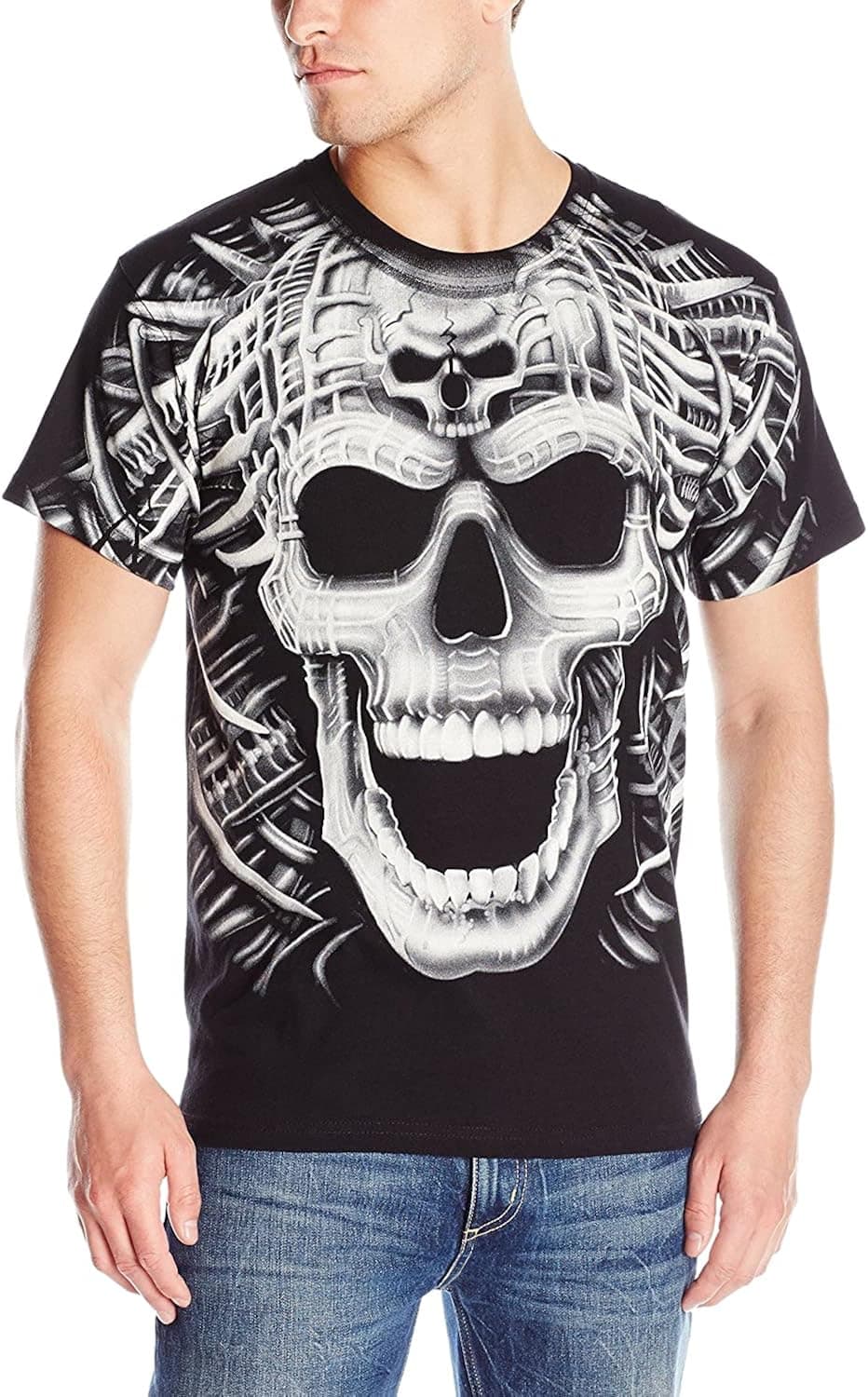 Liquid Blue Men's Psycho Skull T-Shirt