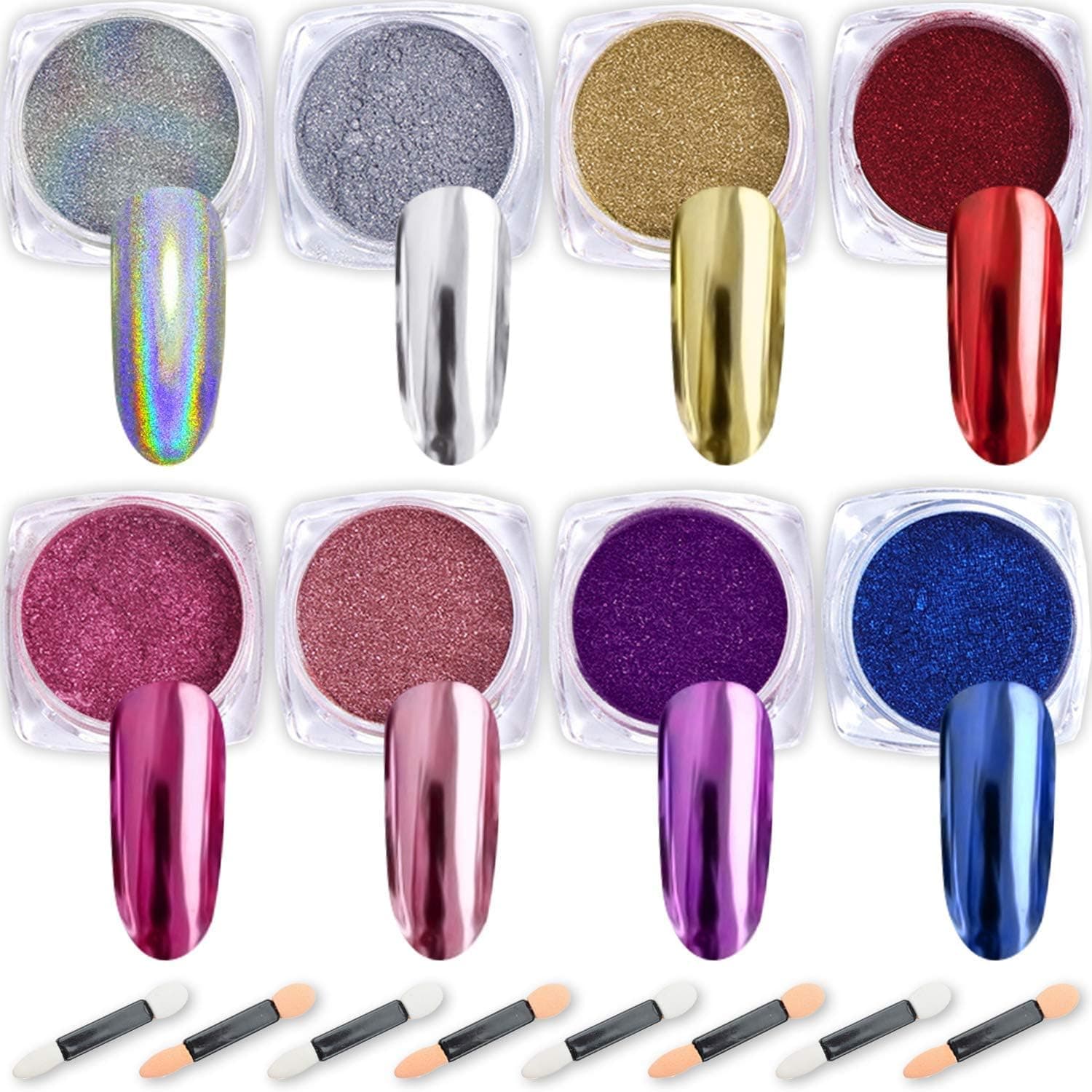 8 Boxes Holographic Glitter Nail Art Sequins Flakes Glitter Confetti Sticker Manicure Nail Art Supplies Decals Decoration Glitter