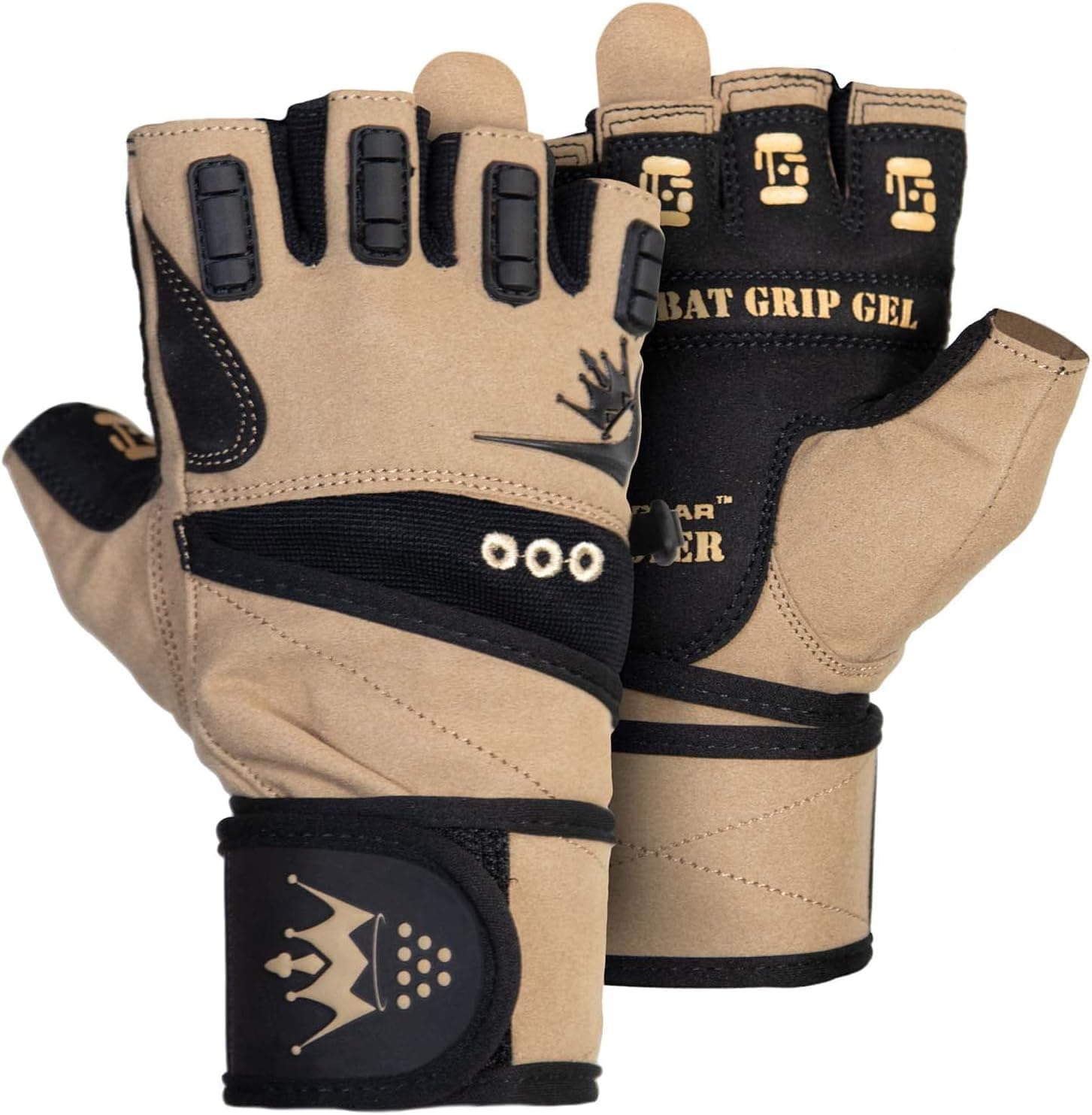 Crown Gear Weightlifting Gloves for Crossfit Workout Training - Fitness Gym Bodybuilding Gloves for Men or Women - Best for Heavy Weight Lifting Exercise Integrated Full Wrist Support Wraps