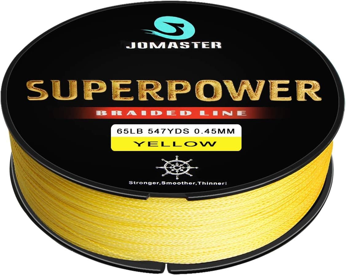 Jomaster Superpower Braided Fishing line, Abrasion Resistant Braided Lines – Incredible Superline – Low Memory, Smaller Diameter and Longer Color Lasting Fish line.