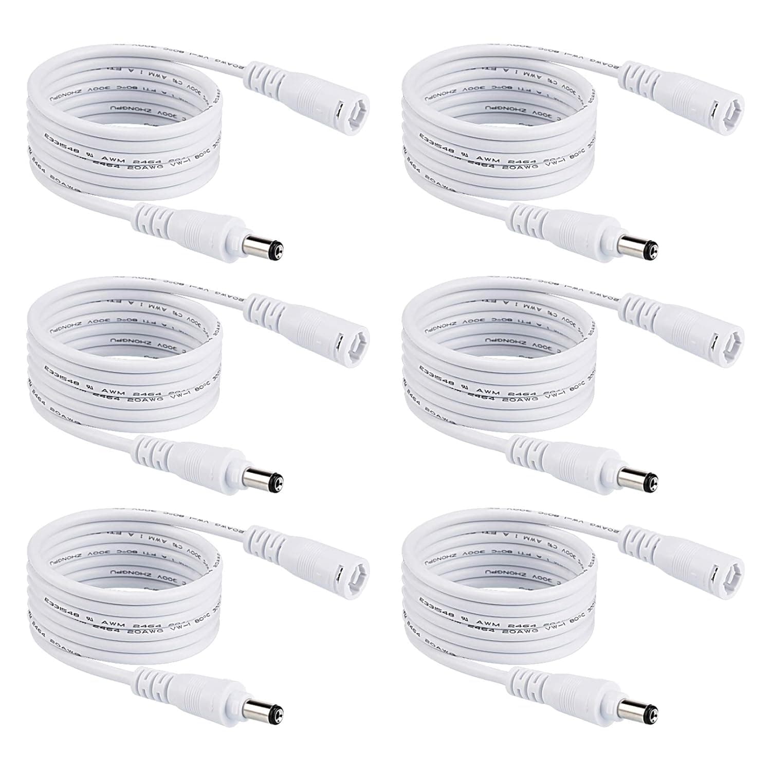 TORCHSTAR 4ft Extension Cable for Slim LED Downlights, Recessed Ceiling Light with J-box Interconnect Cord, UL Listed, Ultra-Thin Lighting Accessories, 2 Years Warranty, Pack of 6