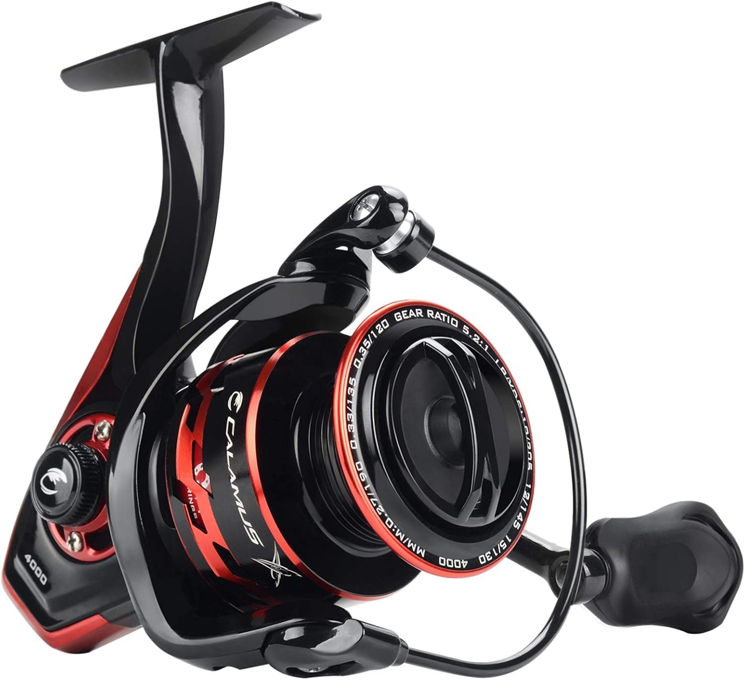 Calamus X2 Spinning Reel, 5.2:1 Gear Ratio Fishing Reel, 9+1 High Performance BB, Machined Aluminum Spool and Bail, Nylon Infused NL66 Body and Rotor.