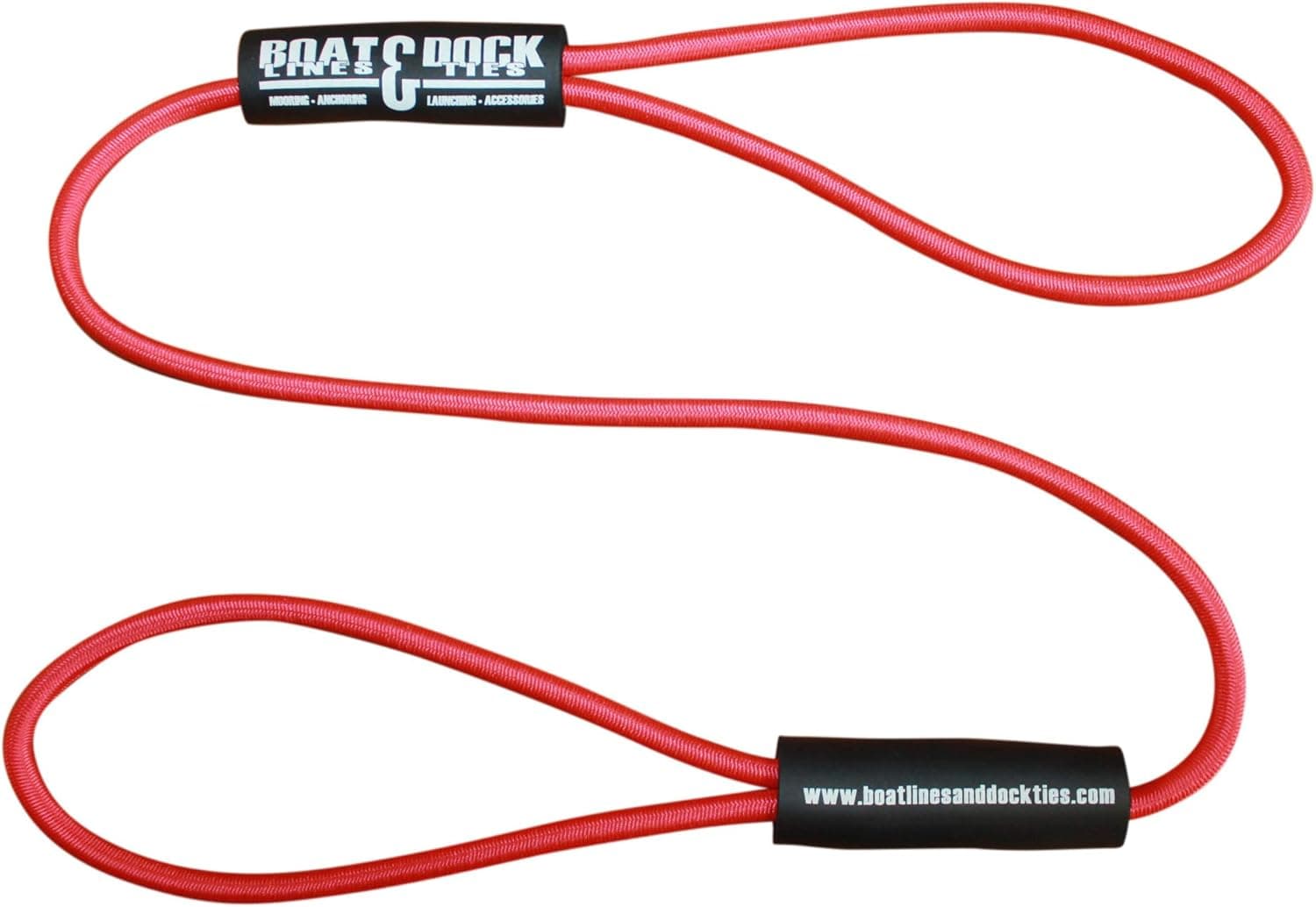 Boat Lines & Dock Ties Basic Bungee Boat Dock Ties with Floats (Red, 60"- 2 Pack)