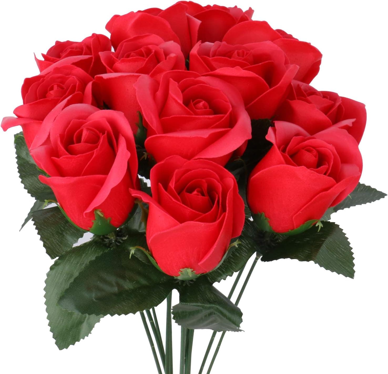 Olen Artificial Roses with Stems Eternal Rose Artificial Flowers Roses for Decoration (Red Artificial Roses)