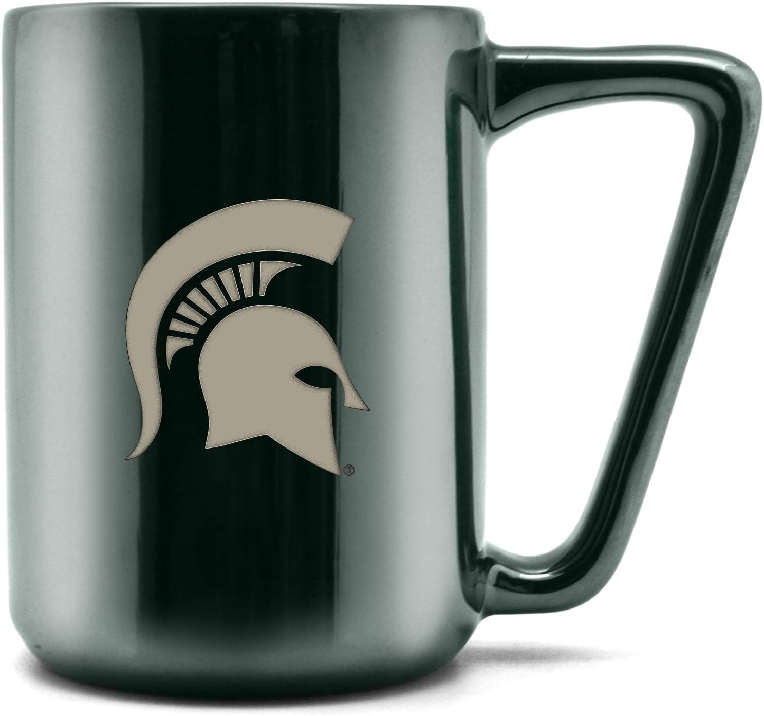 Duck House NCAA Michigan State University Ceramic Laser Engraved Coffee Mug - Metallic Finish, 16oz