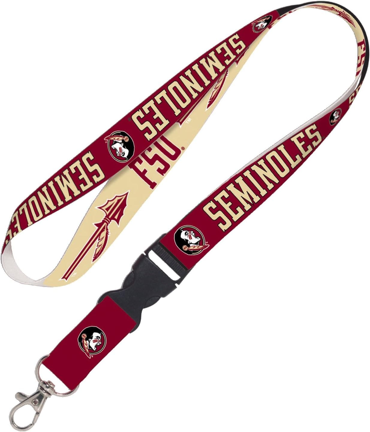 WINAV NCAA Florida State Seminoles Lanyard with Detachable Buckle, Multicolor