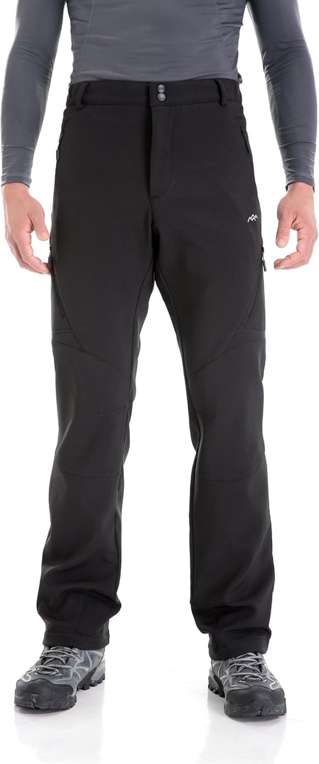 TRAILSIDE SUPPLY CO. Men's Fleece Lined Insulated Pants Softshell Pants,Water and Wind-Resistant