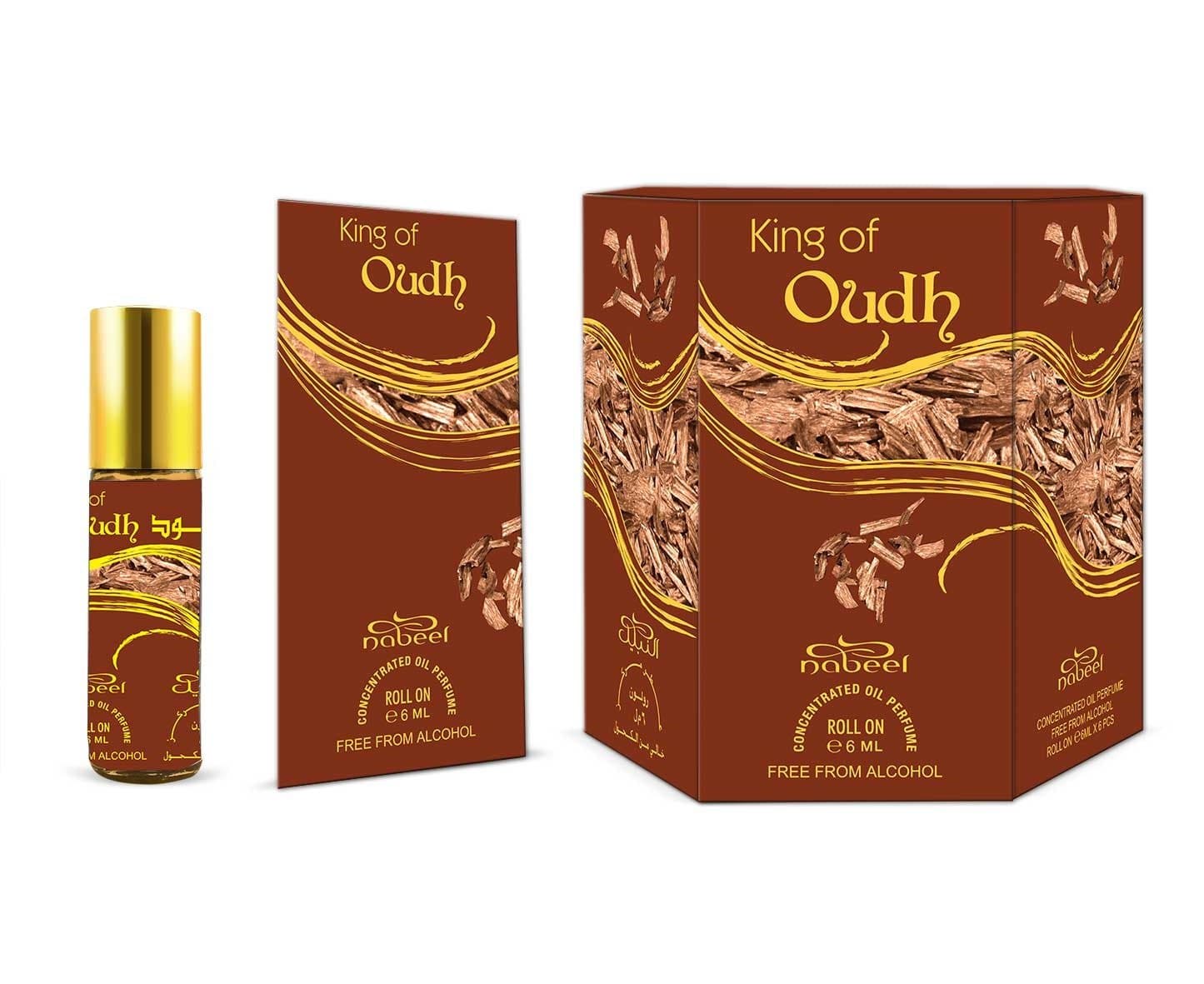 King of Oudh - Box 6 x 6ml Roll-on Perfume Oil by Nabeel