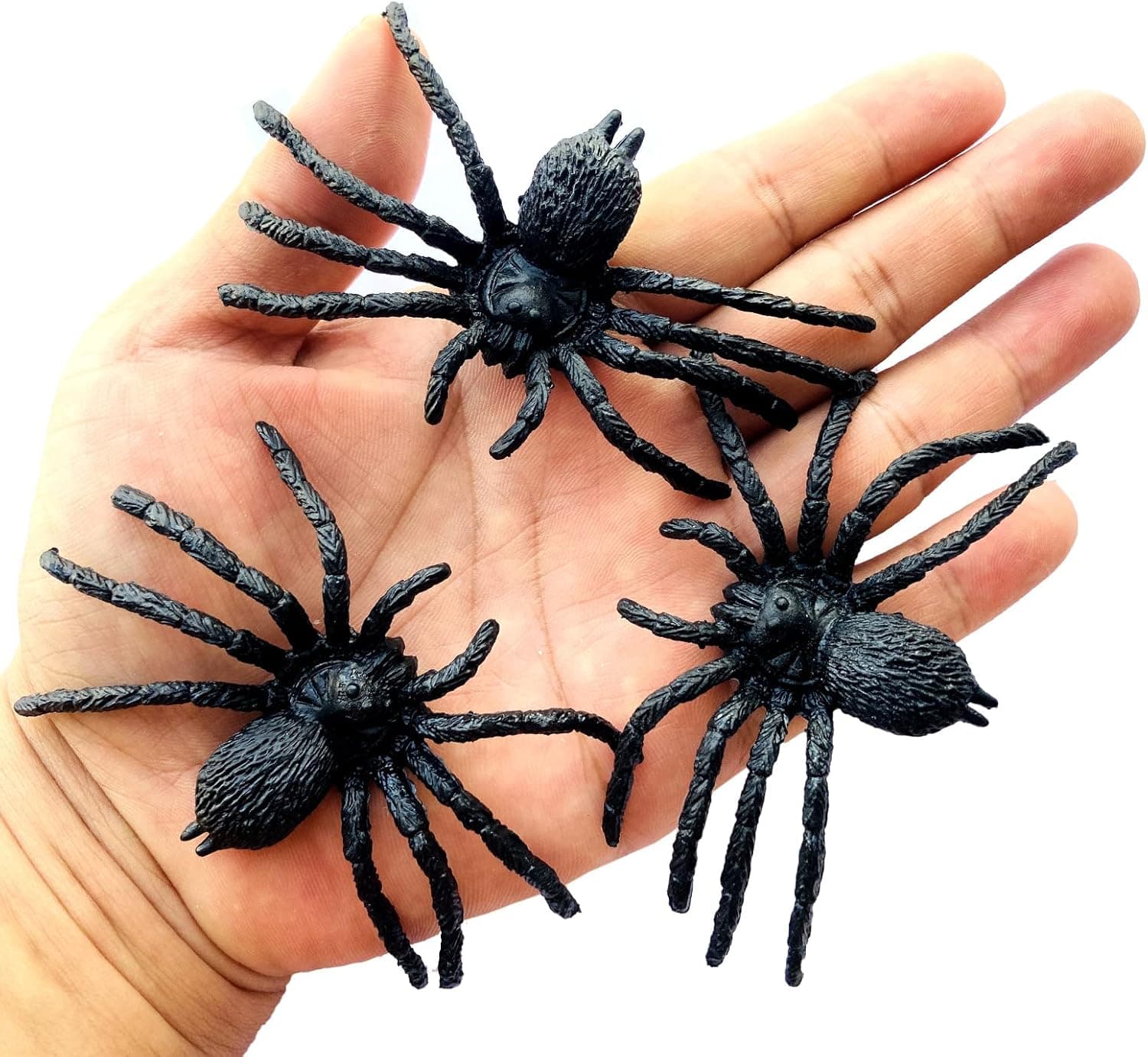 12 Pcs Halloween Spiders and 20g Spider Web, Realistic Plastic Spider , Fake Spider Toys Halloween Prank Props, Halloween Decorations