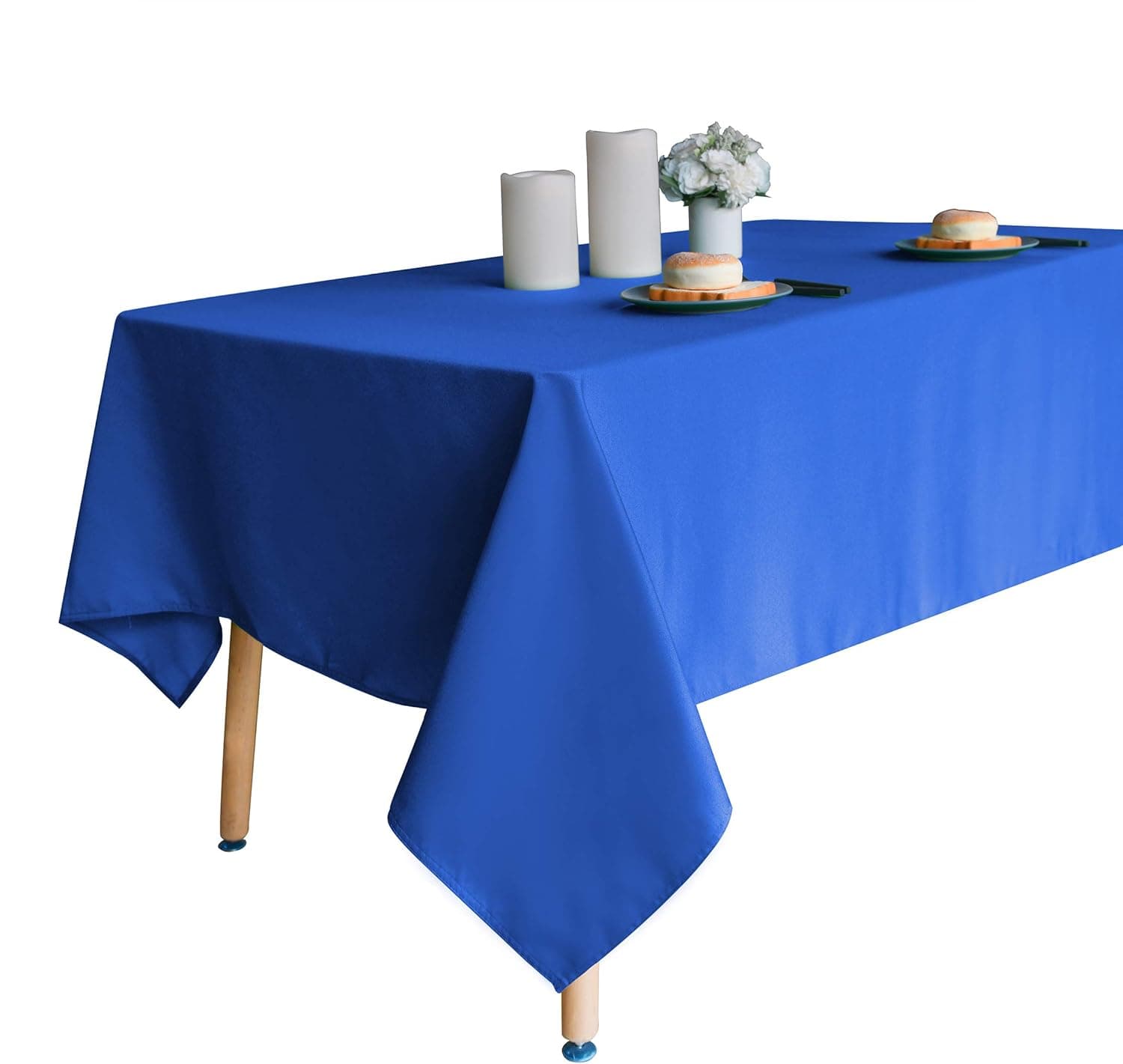 Obstal 210GSM Rectangle Table Cloth, Water Resistance Microfiber Tablecloth, Decorative Fabric Table Cover for Outdoor and Indoor Use (Royal Blue, 60 x 84 Inch)