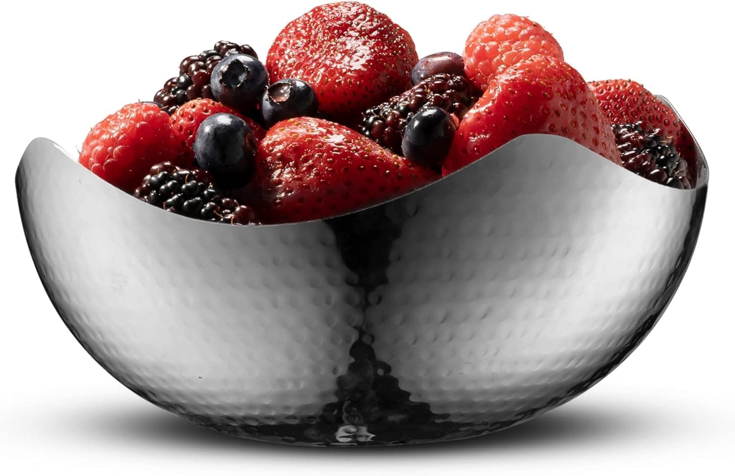James Scott Serving Bowl - Hammered Stainless Steel Wave Bowl, 6-inch - Multipurpose for Bathroom, Kitchen, Dining - Fruit, Candy, Salad, Snacks, Accessories