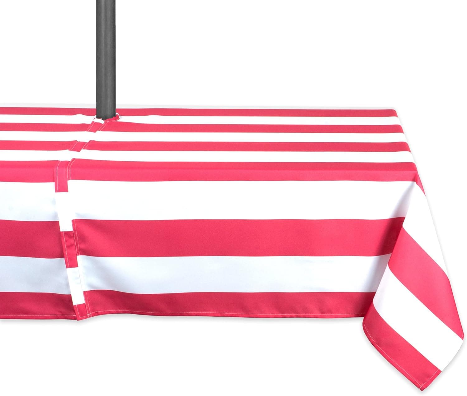 DII Coral Cabana Stripe Outdoor Tablecloth With Zipper, 60x120 w