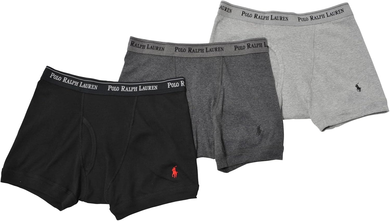 Polo Ralph Lauren Men's Boxer Briefs-3 Pack-Black/Grey/Dark Grey-XL
