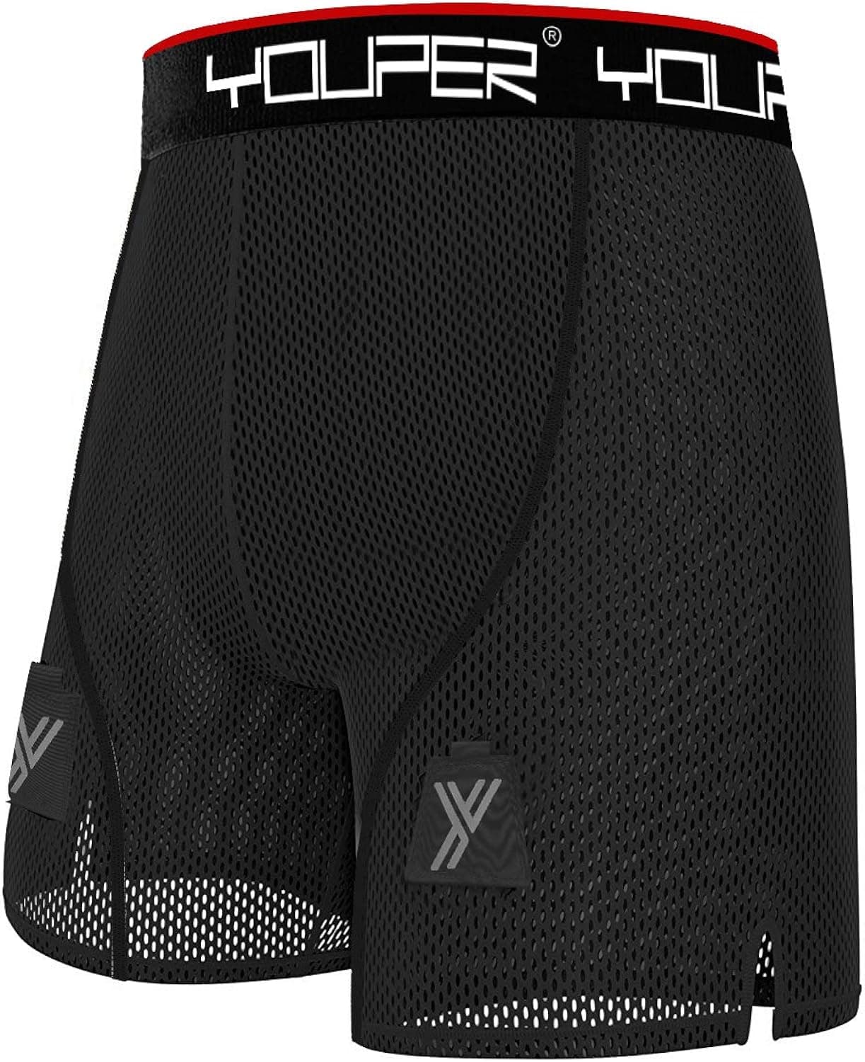 Youper Loose Hockey Shorts Supporter with Cup Pocket, Youth & Adult Sizes