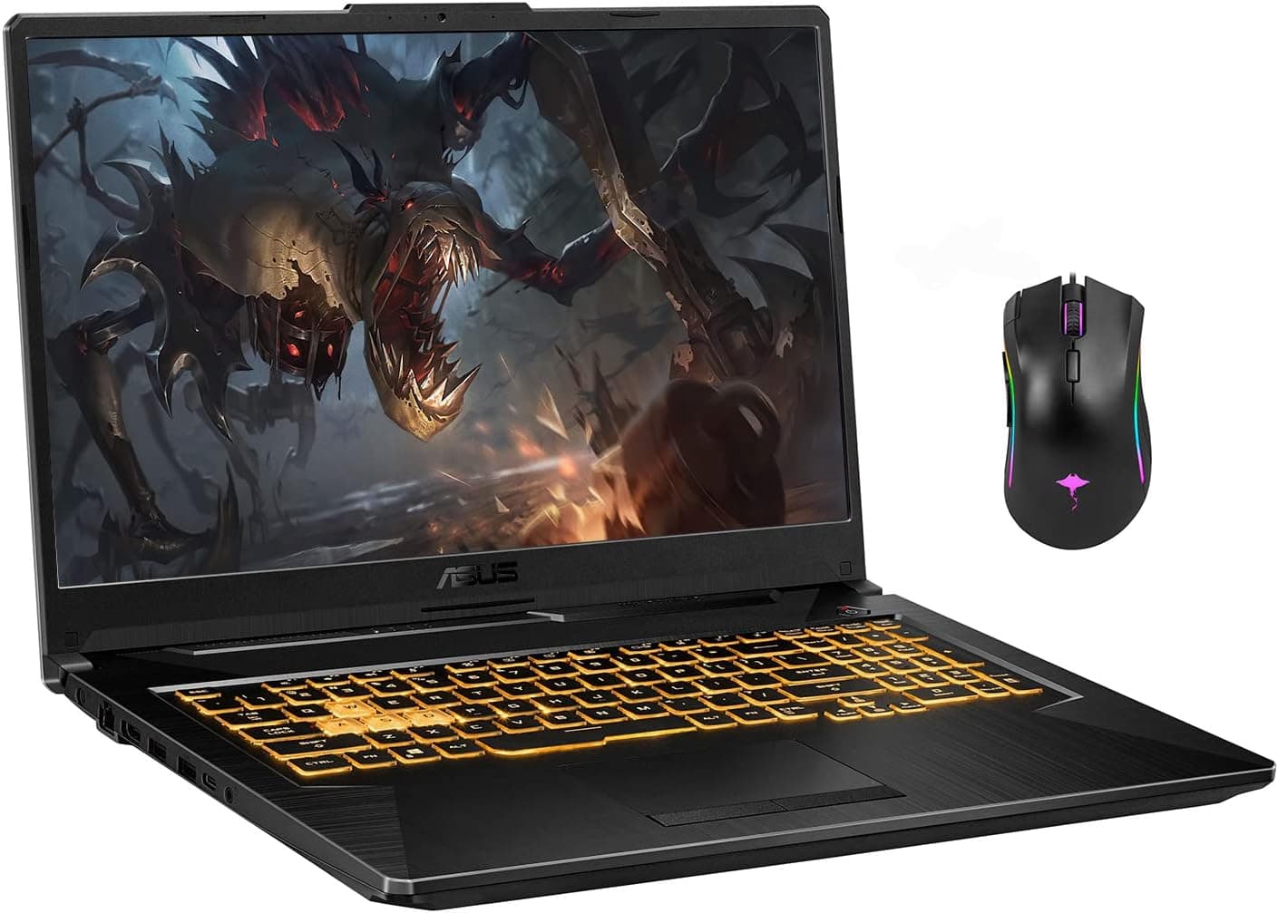 ASUS TUF Gaming Laptop 17.3" 144Hz FHD IPS Display 11th Gen Intel 6-Core i5-11260H (Beats i7-8750H) GeForce RTX 3050 4GB RGB Backlit Keyboard USB-C WiFi6 Win10 (24GB RAM | 1TB PCIe SSD) + Gaming Mouse