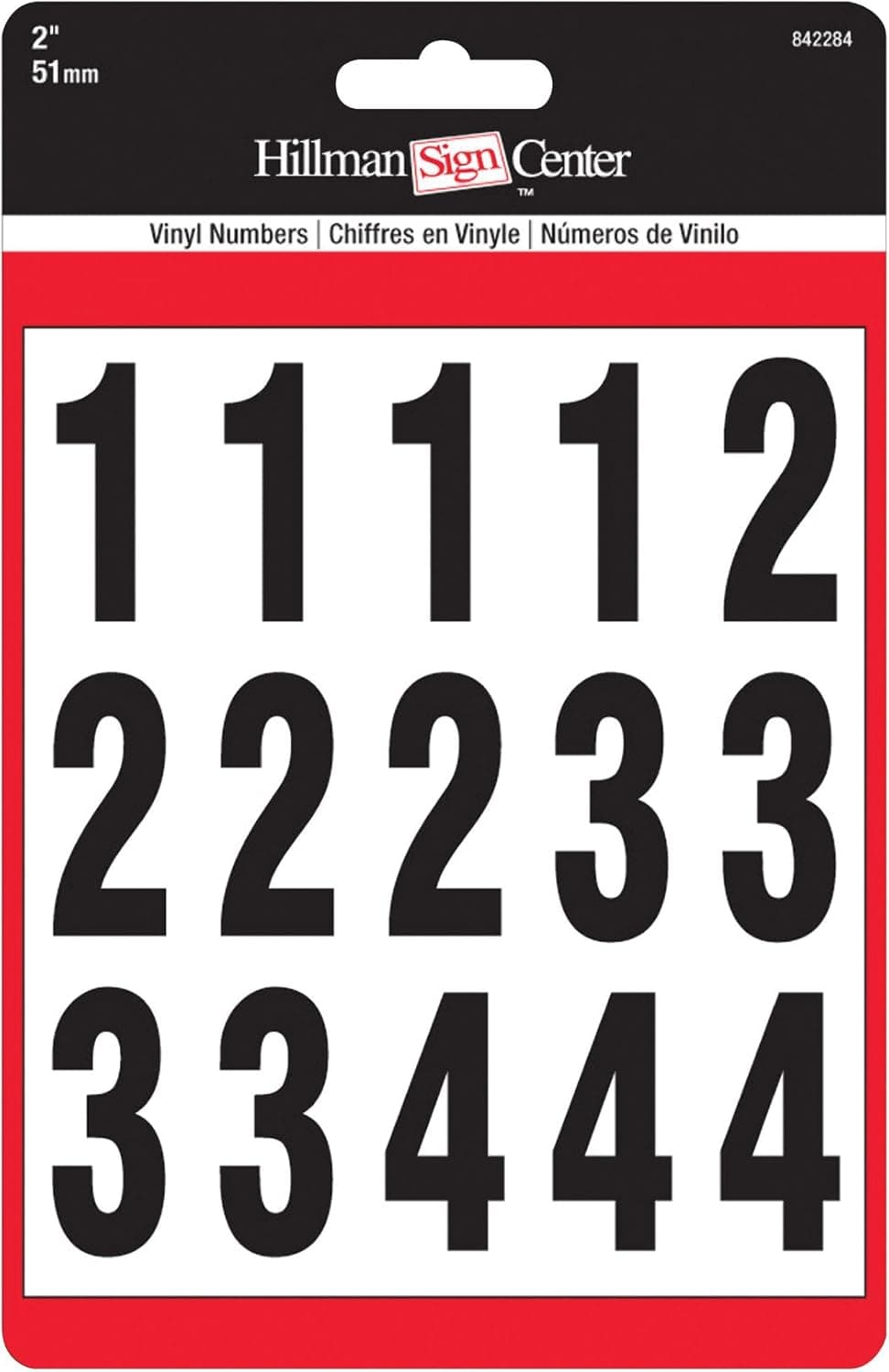 The Hillman Group 842284 Numbers Kit, Black/White, 2-Inch