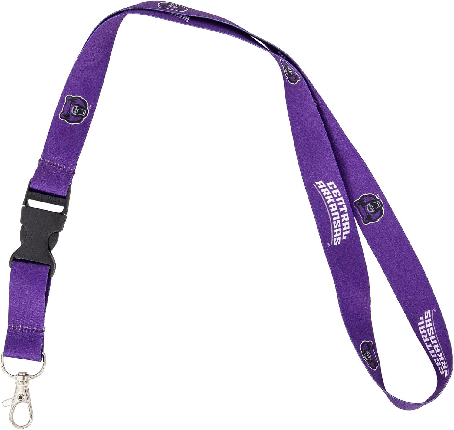 Desert Cactus University of Central Arkansas Lanyard UCA Bears Car Keys ID Badge Holder Keychain Detachable Breakaway Snap Buckle (Purple)