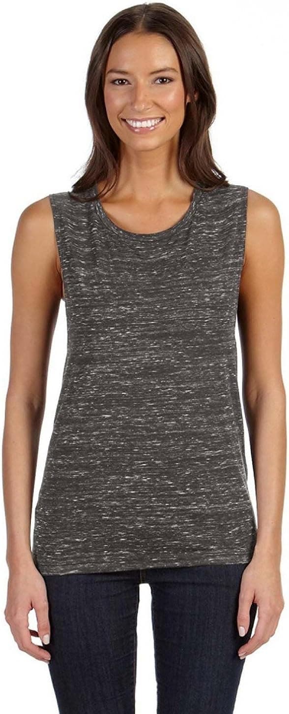 Bella + Canvas Ladies' Flowy Scoop Muscle Tank M BLACK MARBLE