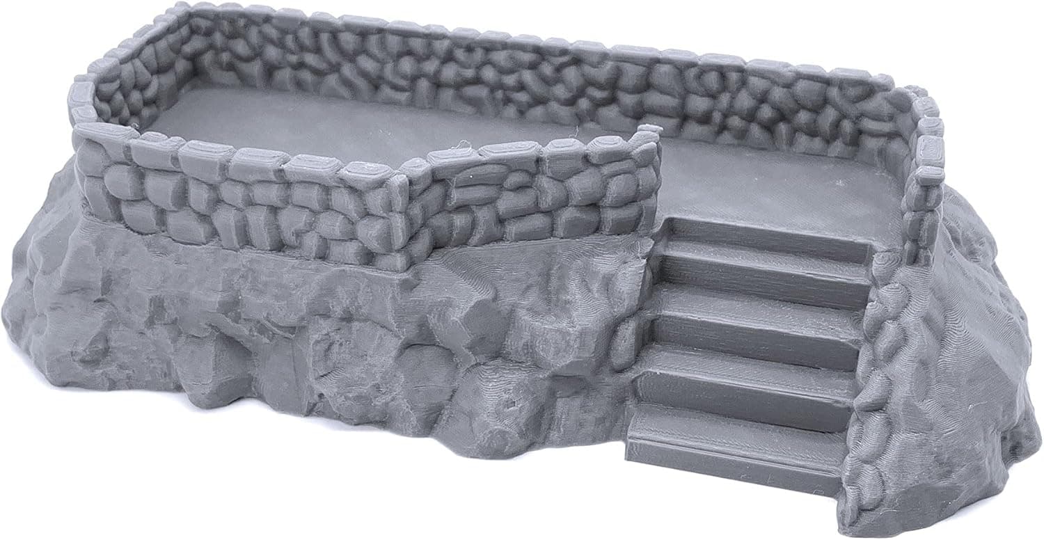 Rocky Hill Bunker Base, 3D Printed Tabletop RPG Scenery and Wargame Terrain for 28mm Miniatures