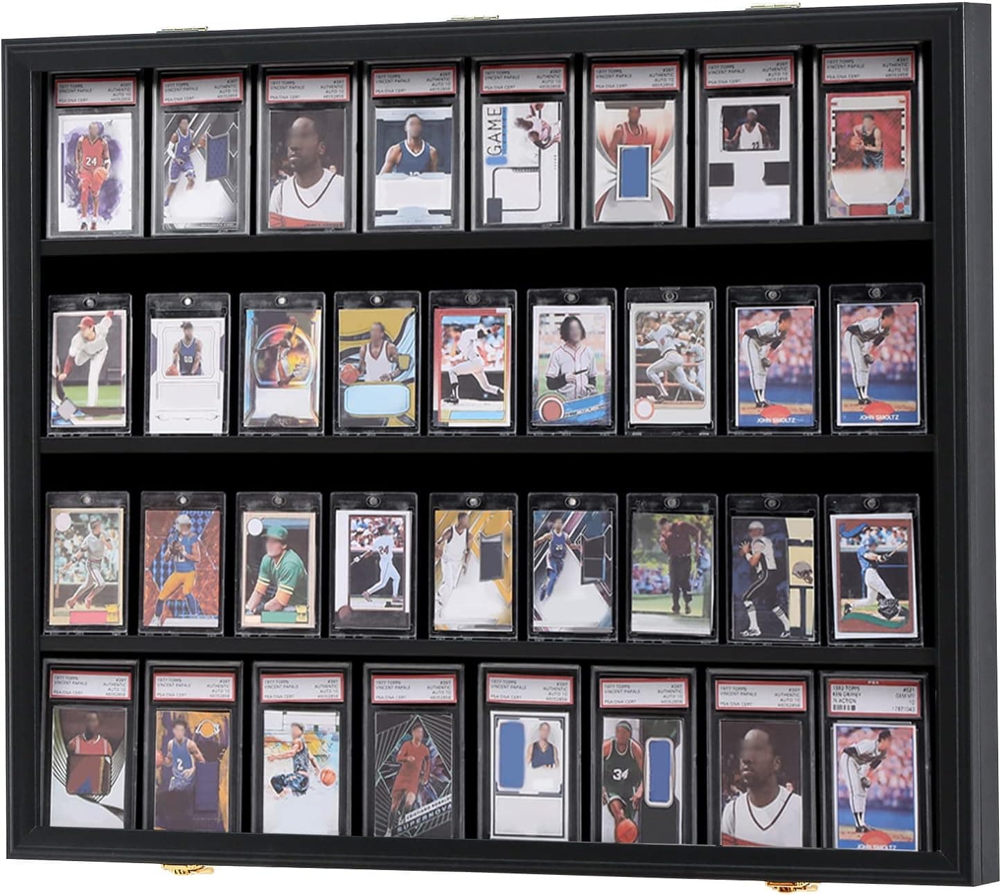 KCRasan Graded Sports Card Display Case - Baseball Card Display Case Lockable - Collection Card Display, Wall Display Frame for Basketball Football Hockey Trading Cards with UV Protection Acrylic
