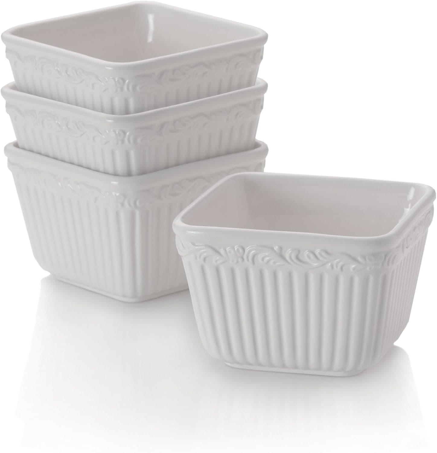 Mikasa Italian Countryside Square Bowls, 5-Inch, Set of 4