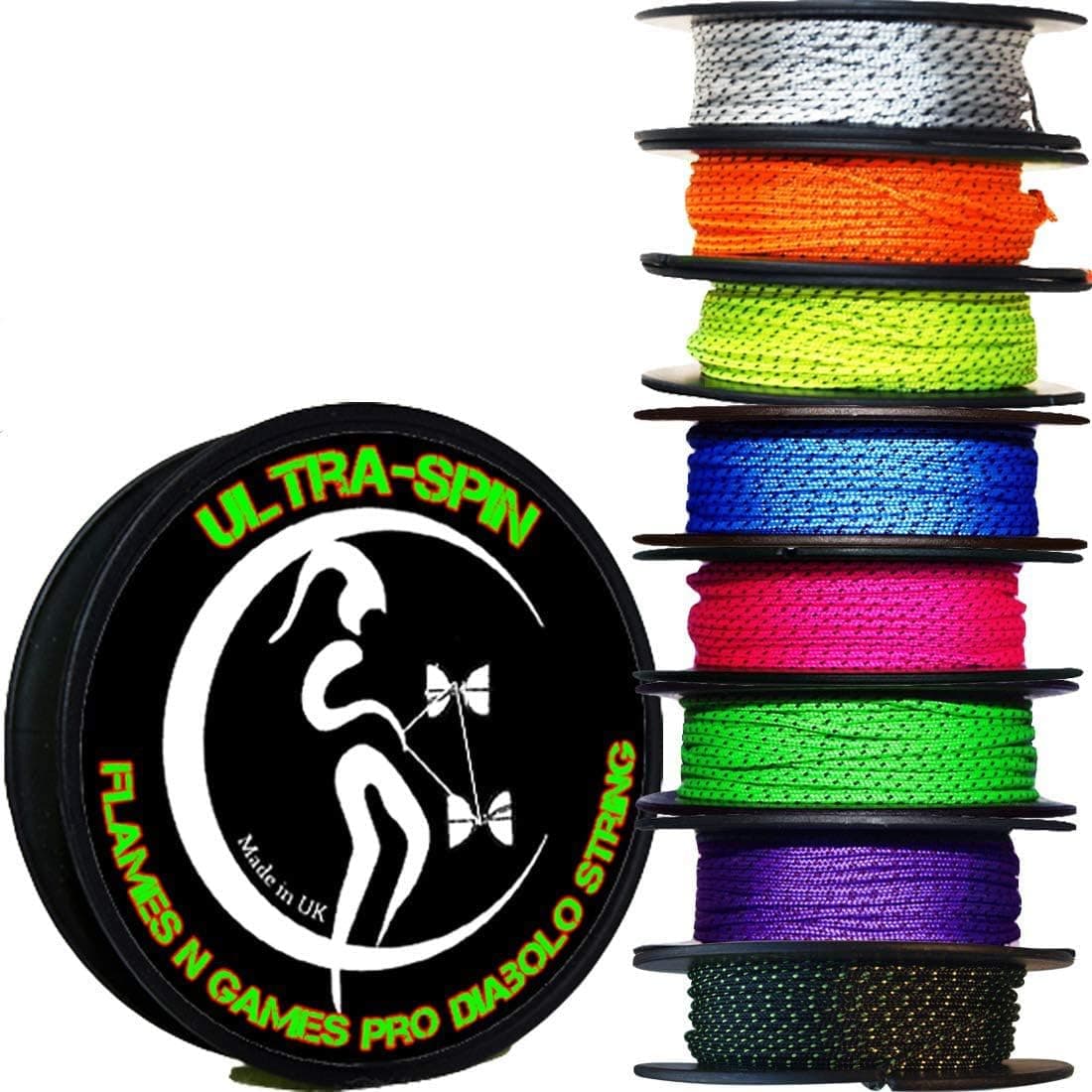 Ultra-Spin Pro Diabolo String 10m Reel (Choice of Colors) Performance, High Speed Diablo String for All Diabolos. (Pink)