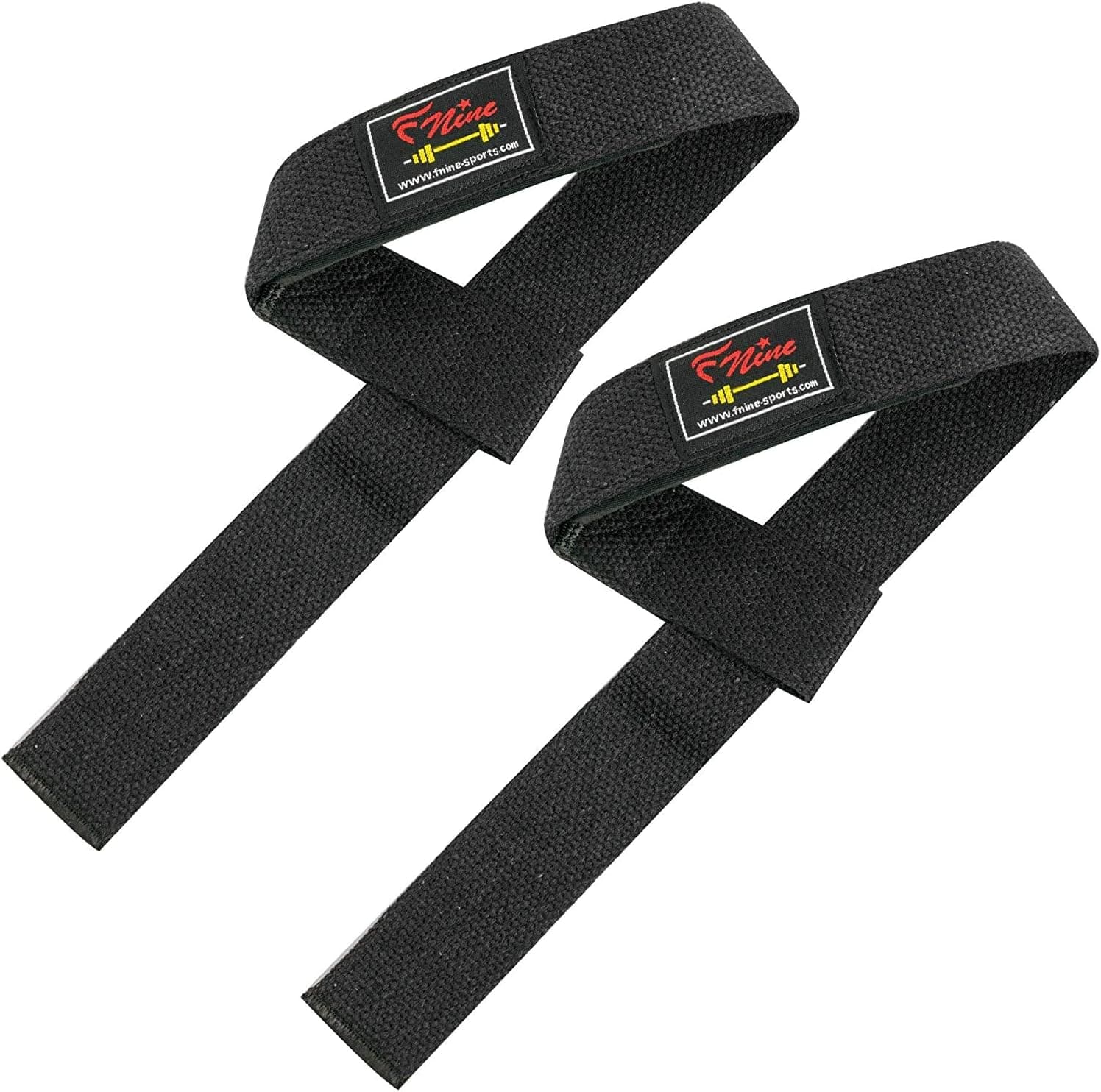 FNine Training BAR Straps, Weight Lifting, Wrist Support Crossfit Gym Hand, Power Straps, Cotton Black
