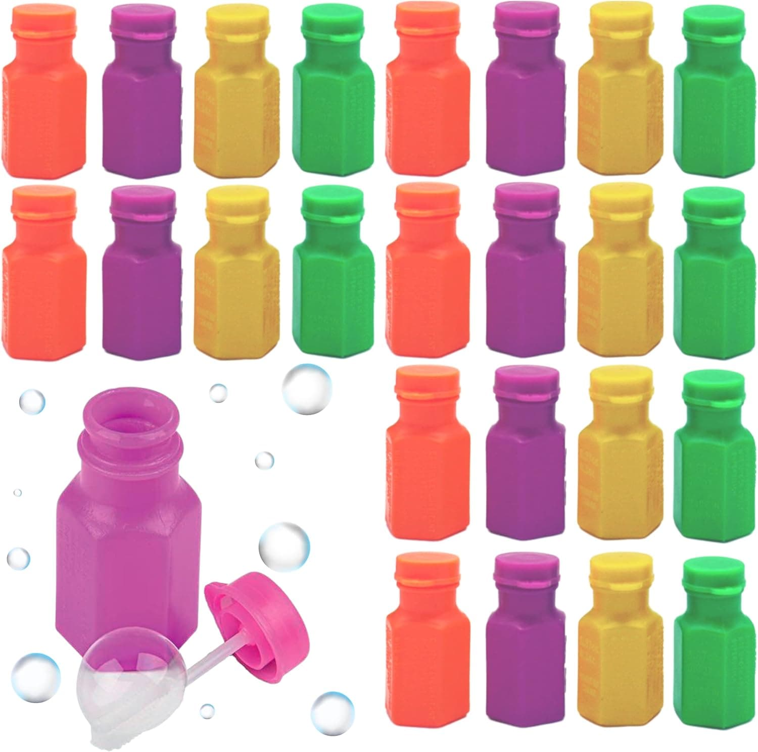 Mini Bubbles Bulk [48 Pack] 1.6" Bubble Bottles Party Favors for Kids - Summer Pool Beach Toys, Goodie Bag Fillers by 4E's Novelty