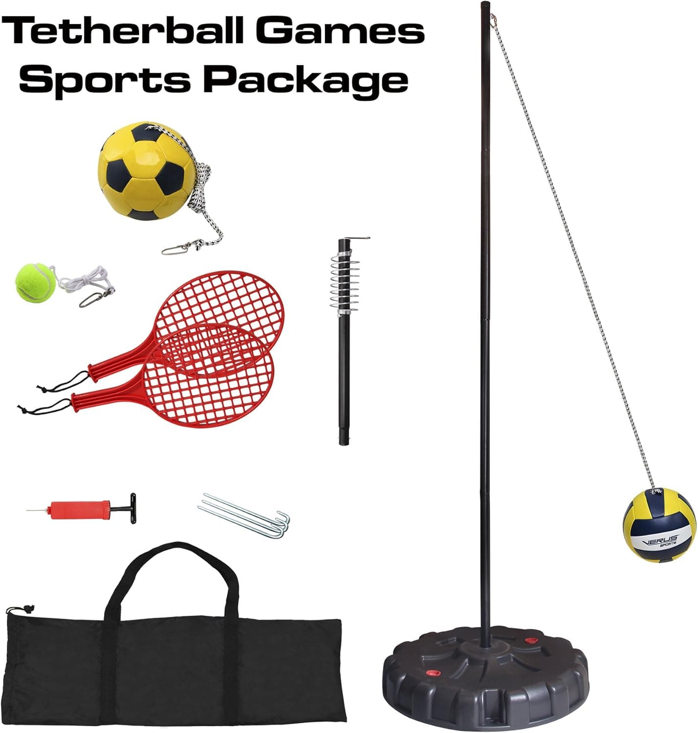 Verus Sports Portable 3-in-1 Tetherball Set