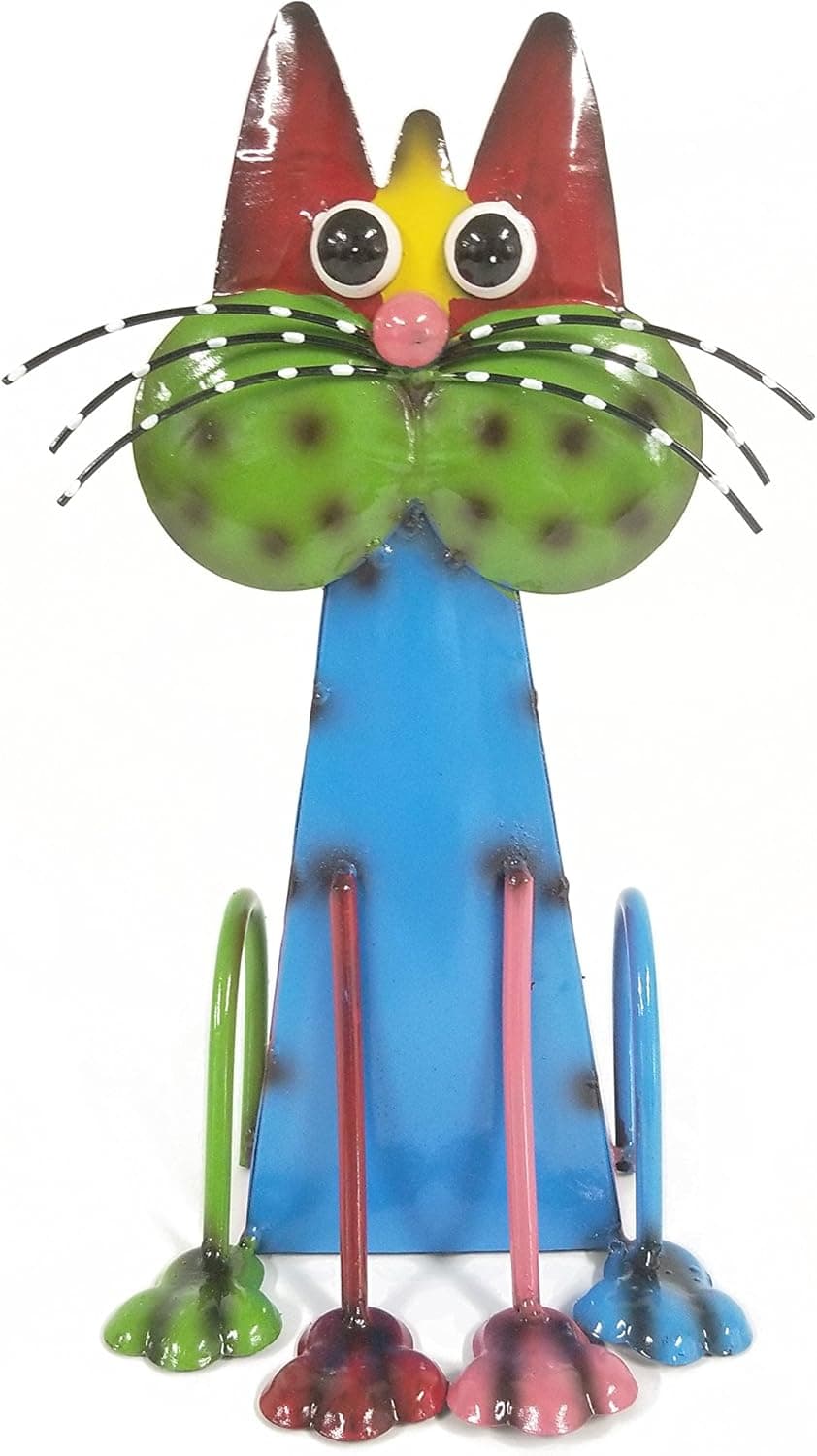 Colorful Metal Cat Decor
