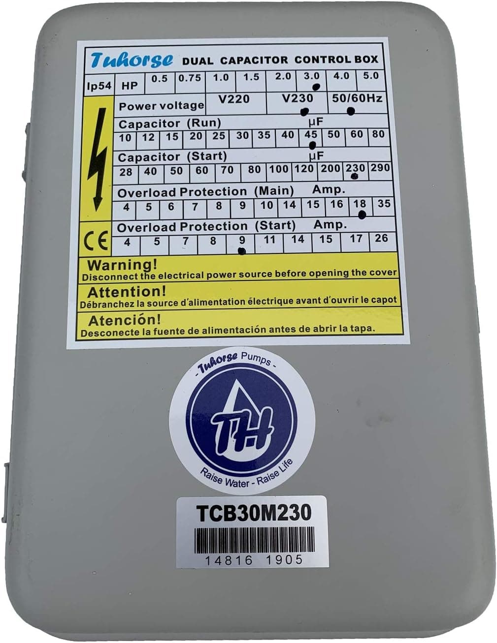 3HP Control Box for Deep Well Pump. Compatible Replacement for Franklin Part# 2823028110
