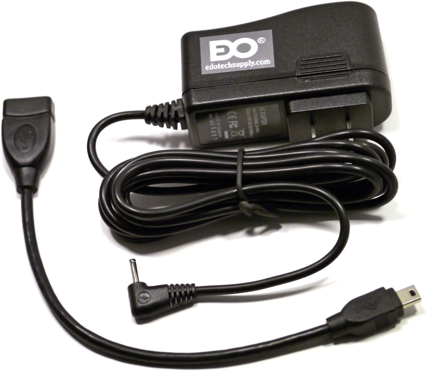 EDO Tech® 2A AC Home Wall Adapter Charger and Free OTG USB Host Cable for Curtis Klu LT7033 7 inch Capacitive Touchscreen Tablet