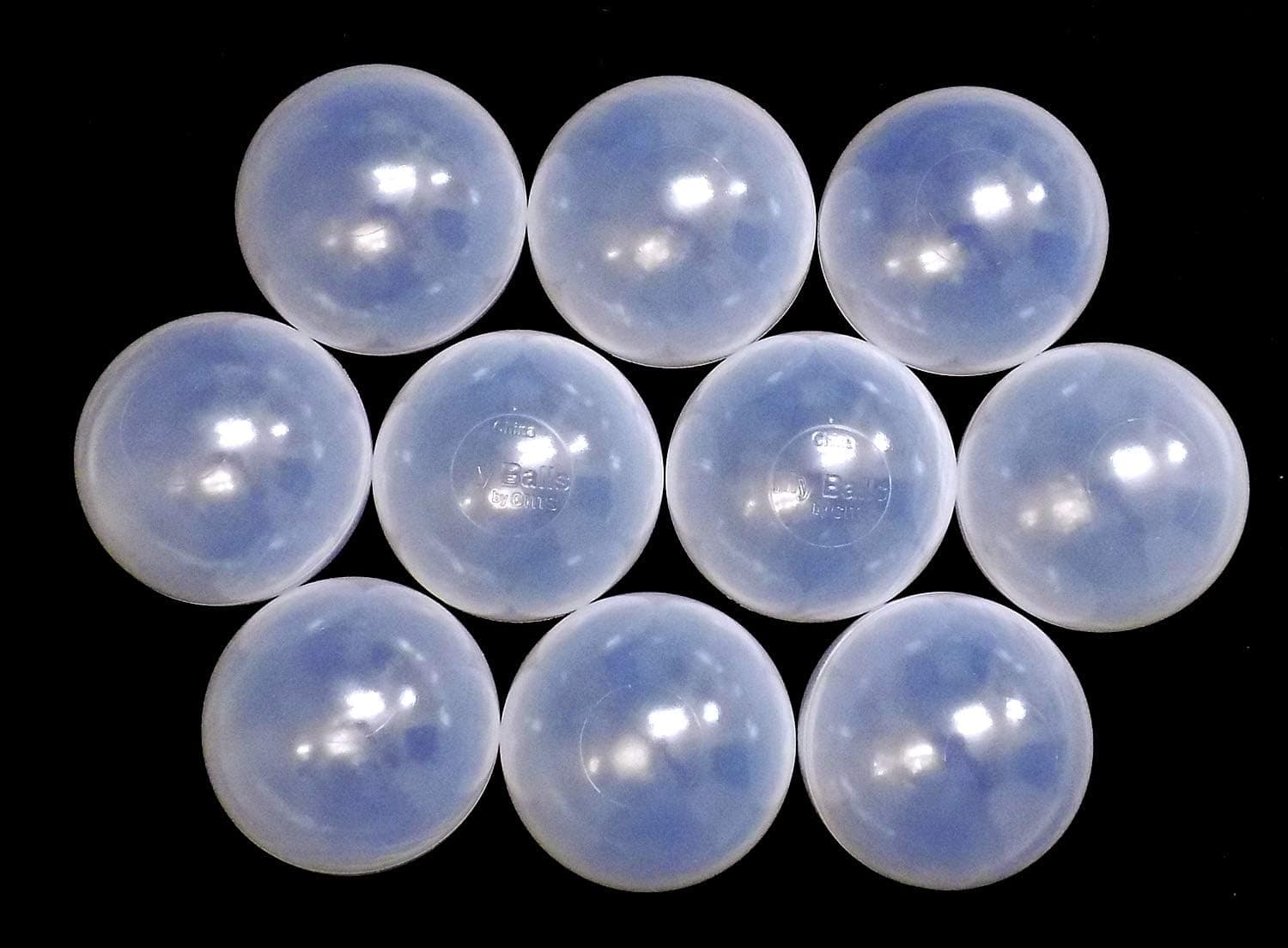 Pack of 500 Jumbo 3" Translucent-Clear Color HD Commercial Grade Ball Pit Balls - Crush-Proof Phthalate Free BPA Free Non-Toxic, Non-Recycled Plastic (Clear, 500)