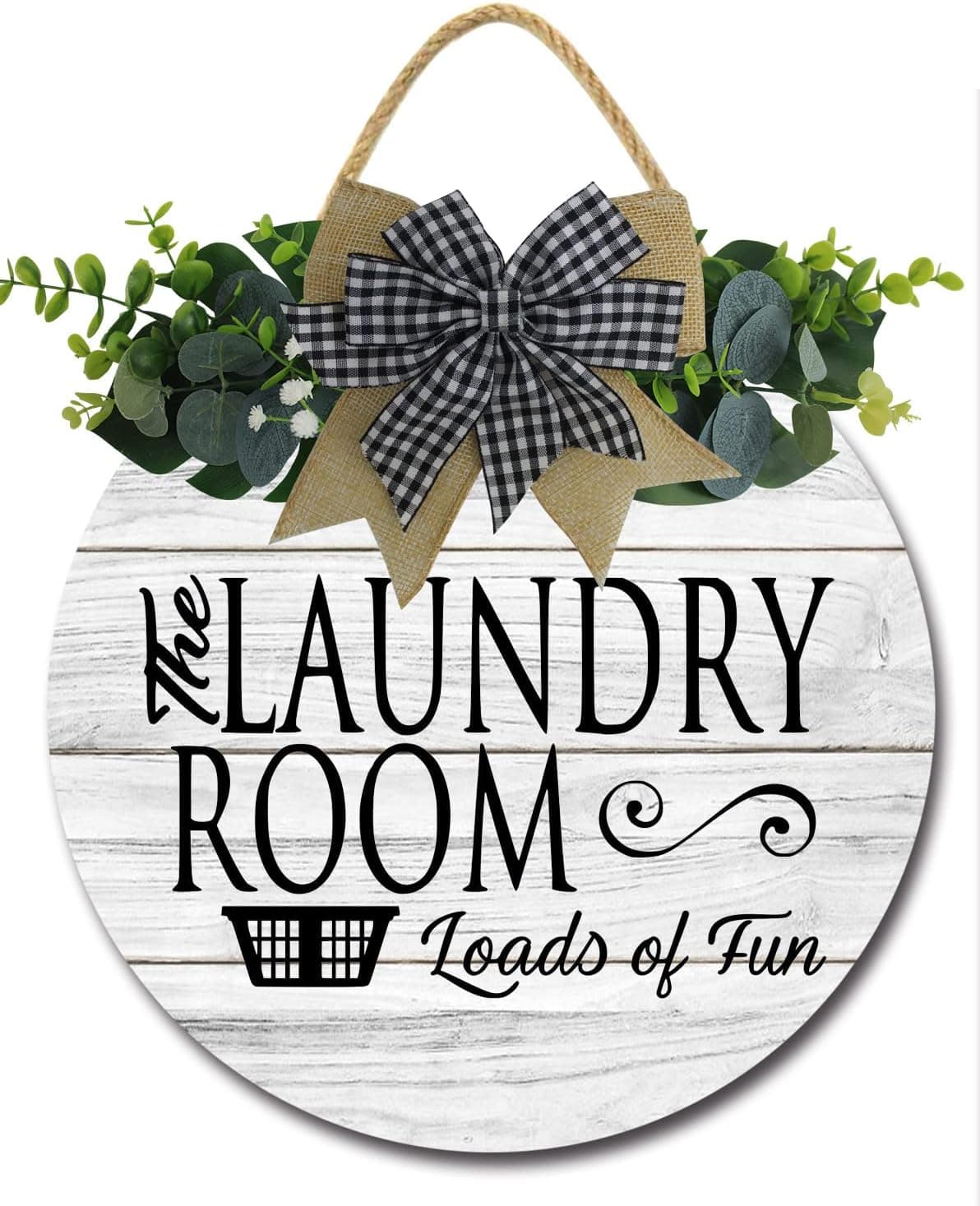 Laundry Room Sign Rustic Wooden Plaque Wreaths for Wall Door Funny Decor Vintage Hanging Sign for Laundry Room Wash House Farmhouse