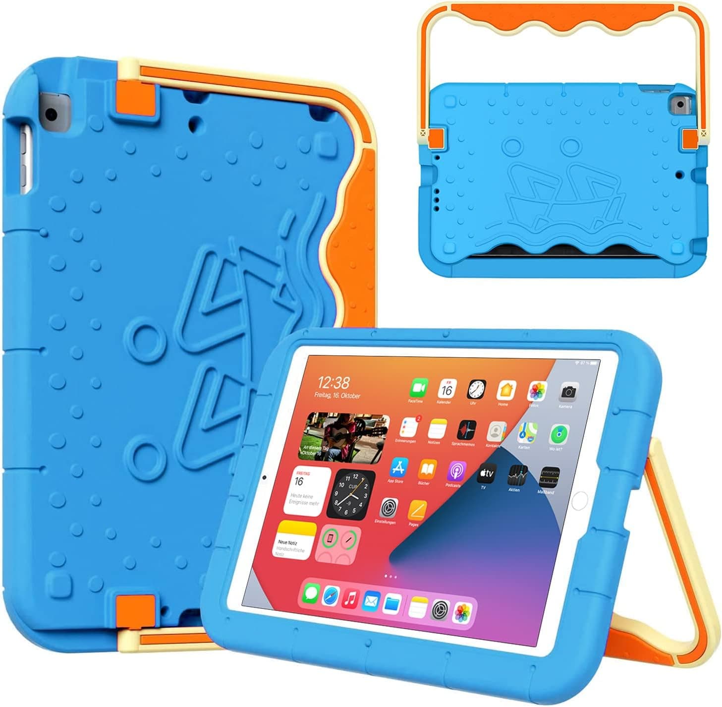 Kids Case for iPad 10.2" 9th/8th/7th Generations 2021/2020/2019 & iPad Air 3rd Gen & iPad Pro 10.5" 2017 Kid-Proo Foam Case Protective Cover with Handles Kickstand - Rose
