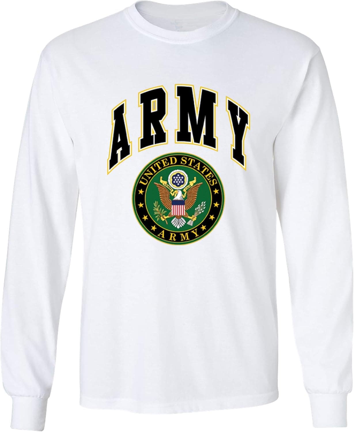 United States Army Long Sleeve T-Shirt Army Crest Patriotic Clothing