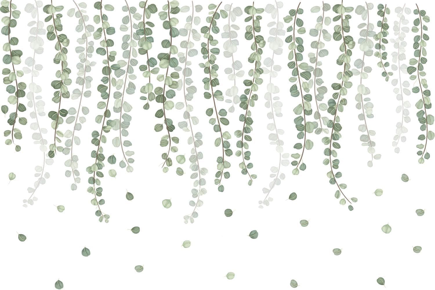 Hanging Vine Wall Decals Ivy Leaves Wall Stickers Suitable for Bedroom, Living Room, Kindergarten, Children's Room, New Home Decoration, Removable PVC Wall Art Home Murals (Green Plant 8)