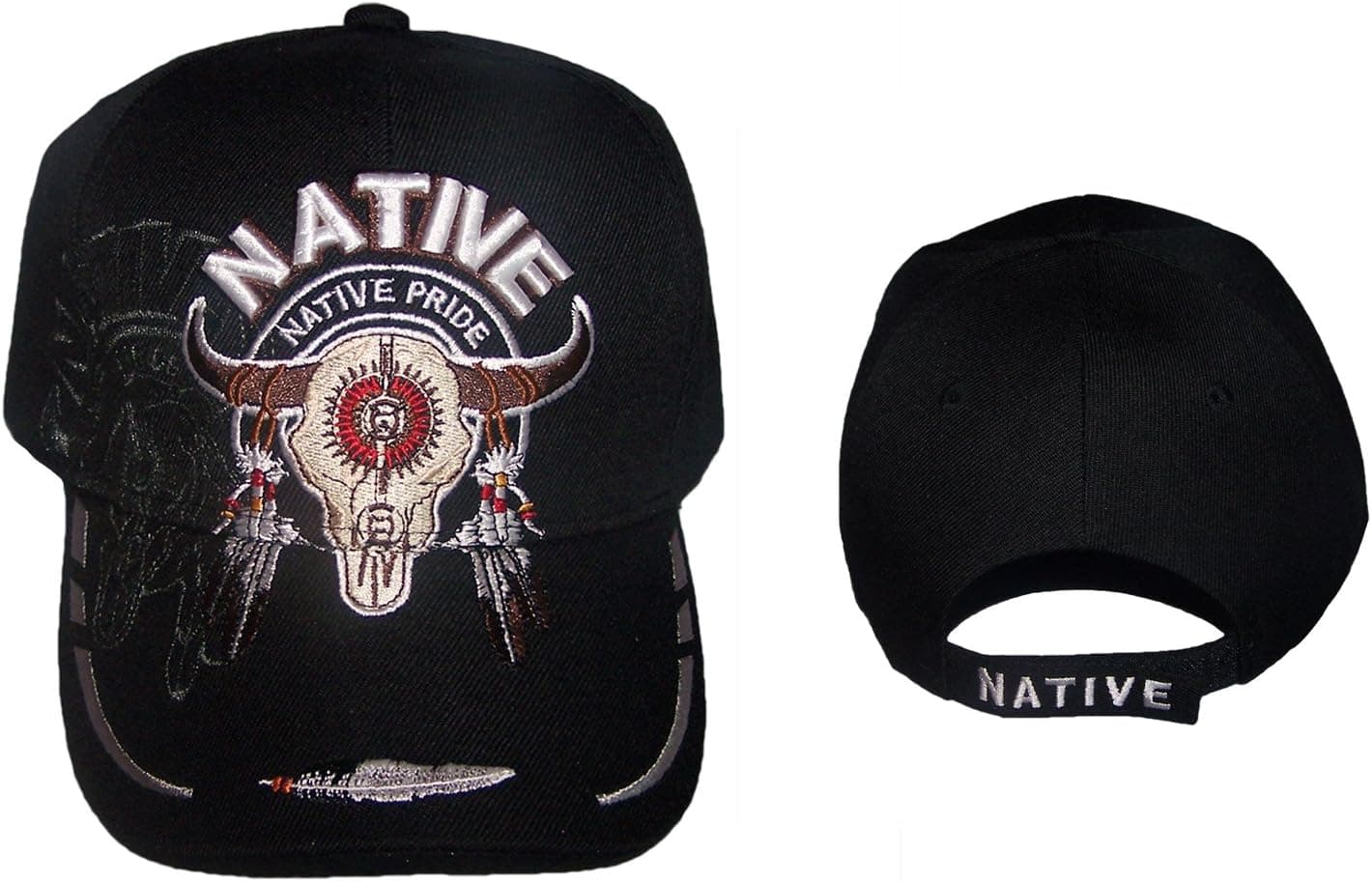 Native Pride Baseball Caps Bullhead Embroidered Hat (ASCAPNP529A)