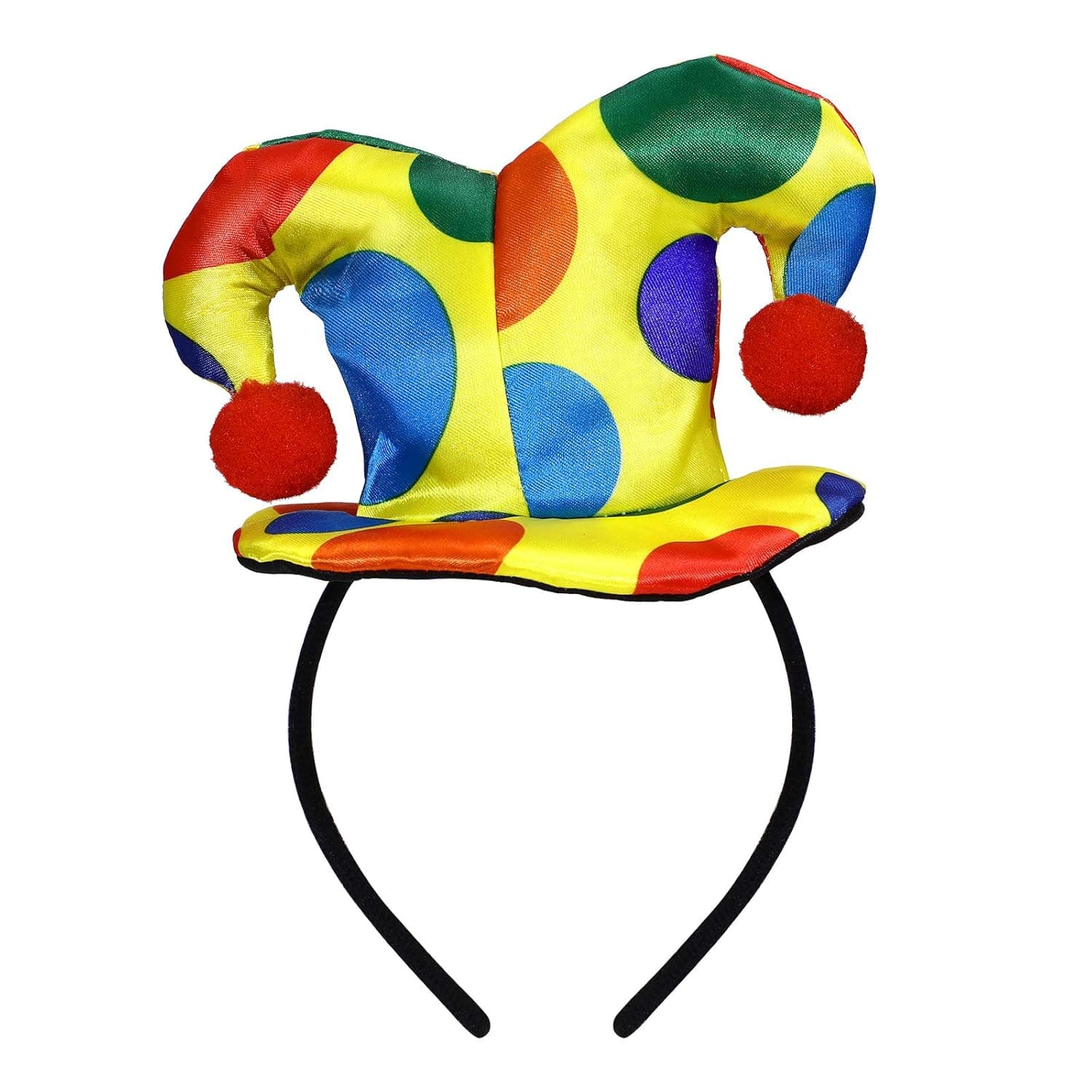 Frcolor Halloween Clown Headband Polka Dot Clown Top Hat Headband Hair Hoop Headwear for Halloween Carnival Circus Cosplay Costume