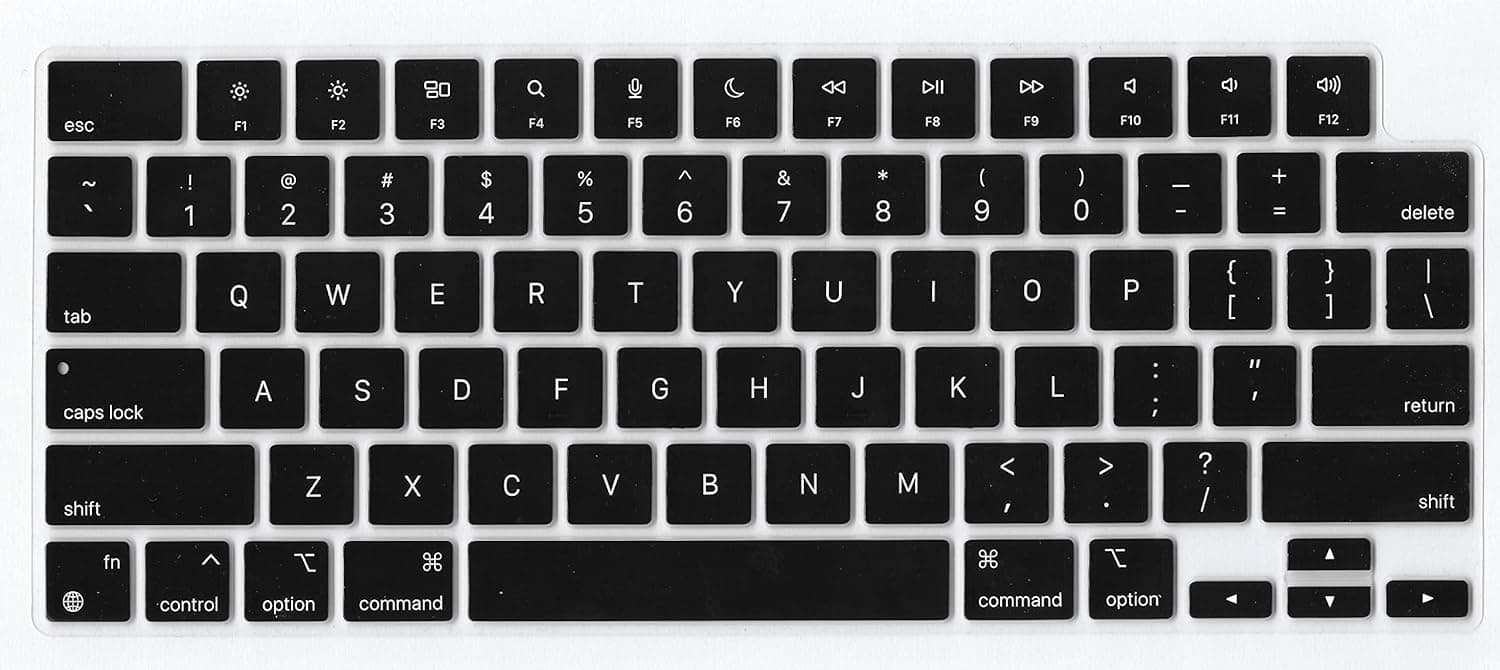Se7enline Compatible with MacBook Pro 14 inch & 16 inch & MacBook Air 13.6 inch Keyboard Cover Skin 2021 2022 2023 Soft Siicone Protector for M2 M1 Pro/Max Model A2442 A2779/A2485 A2780/A2681,Black