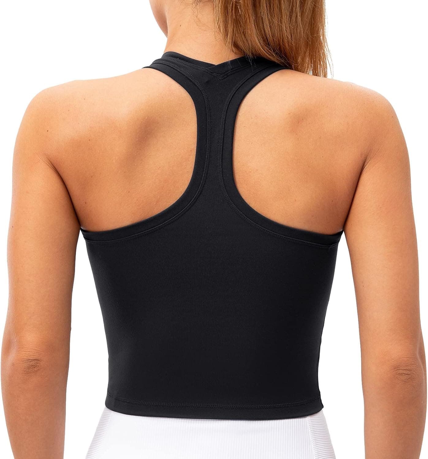Lavento Women's Racerback Crop Tank Workout Running Yoga Tops