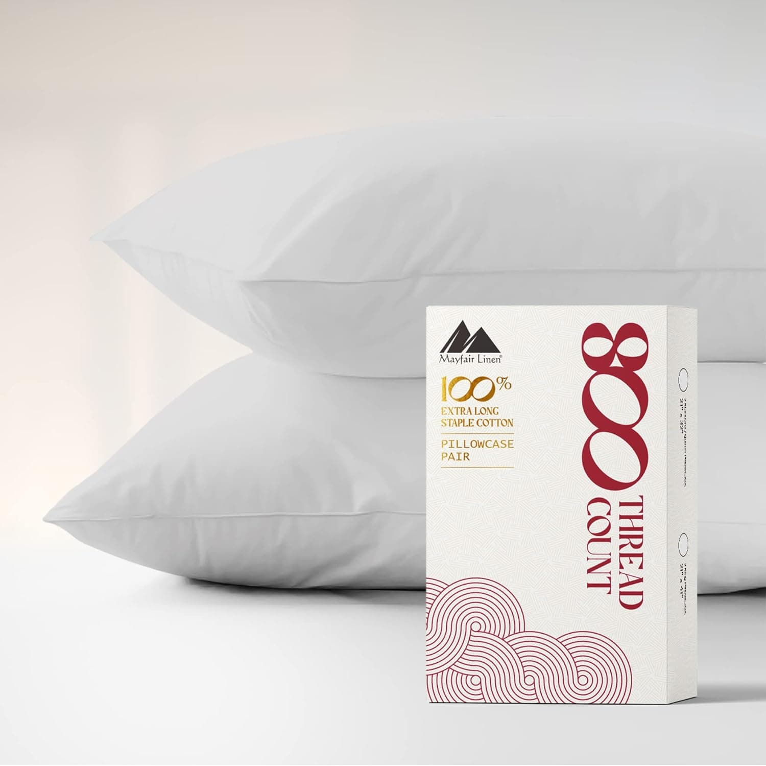 Mayfair Linen King Size Pillow Cases Set of 2-800 Thread Count 100% Cotton Pillowcases for Sleeping - Soft, Sateen Weave Cooling Pillow Case Cover (Silver) - Quality Like Egyptian Cotton
