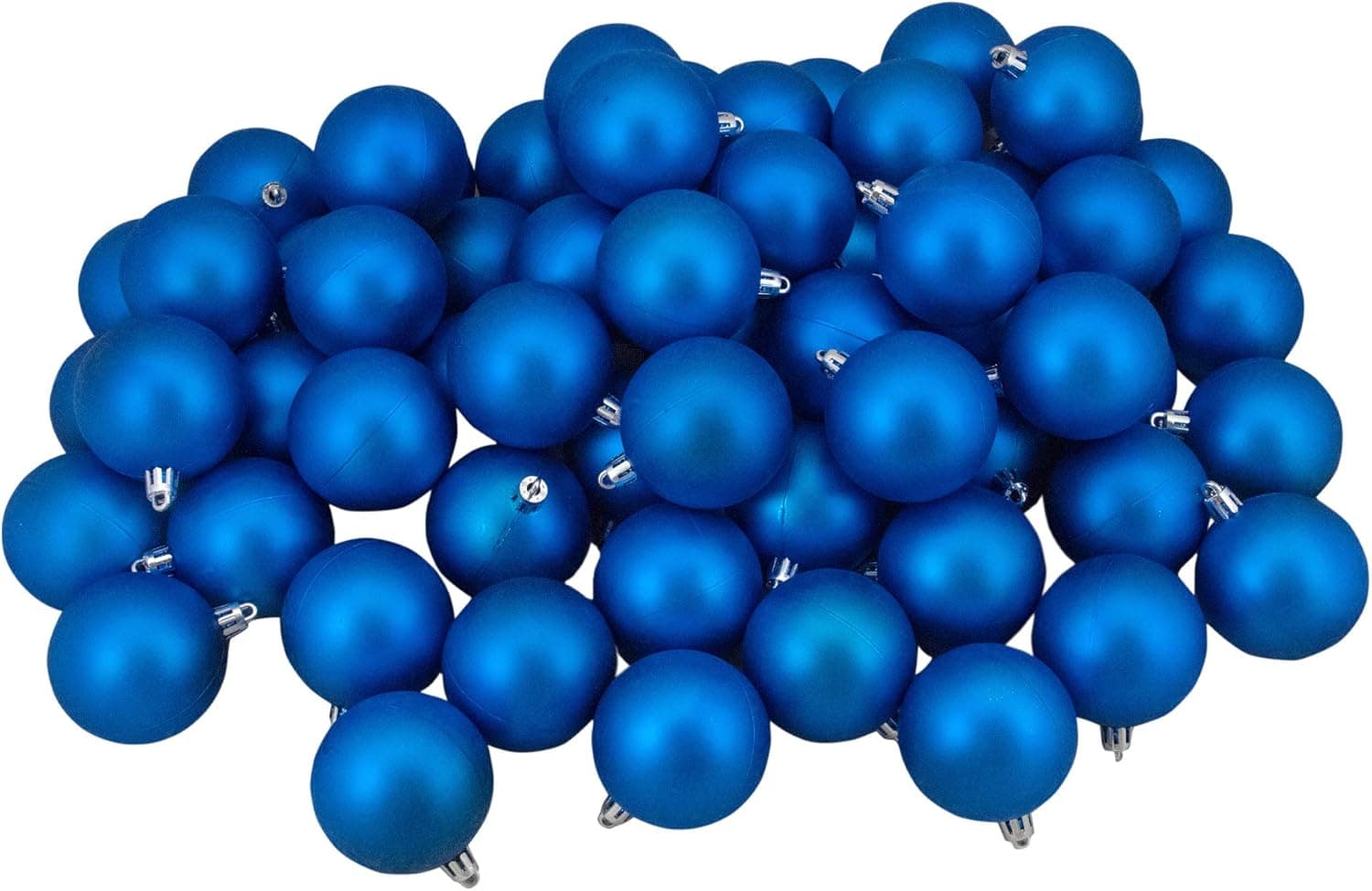 60ct Lavish Blue Shatterproof Matte Christmas Ball Ornaments 2.5" (60mm)