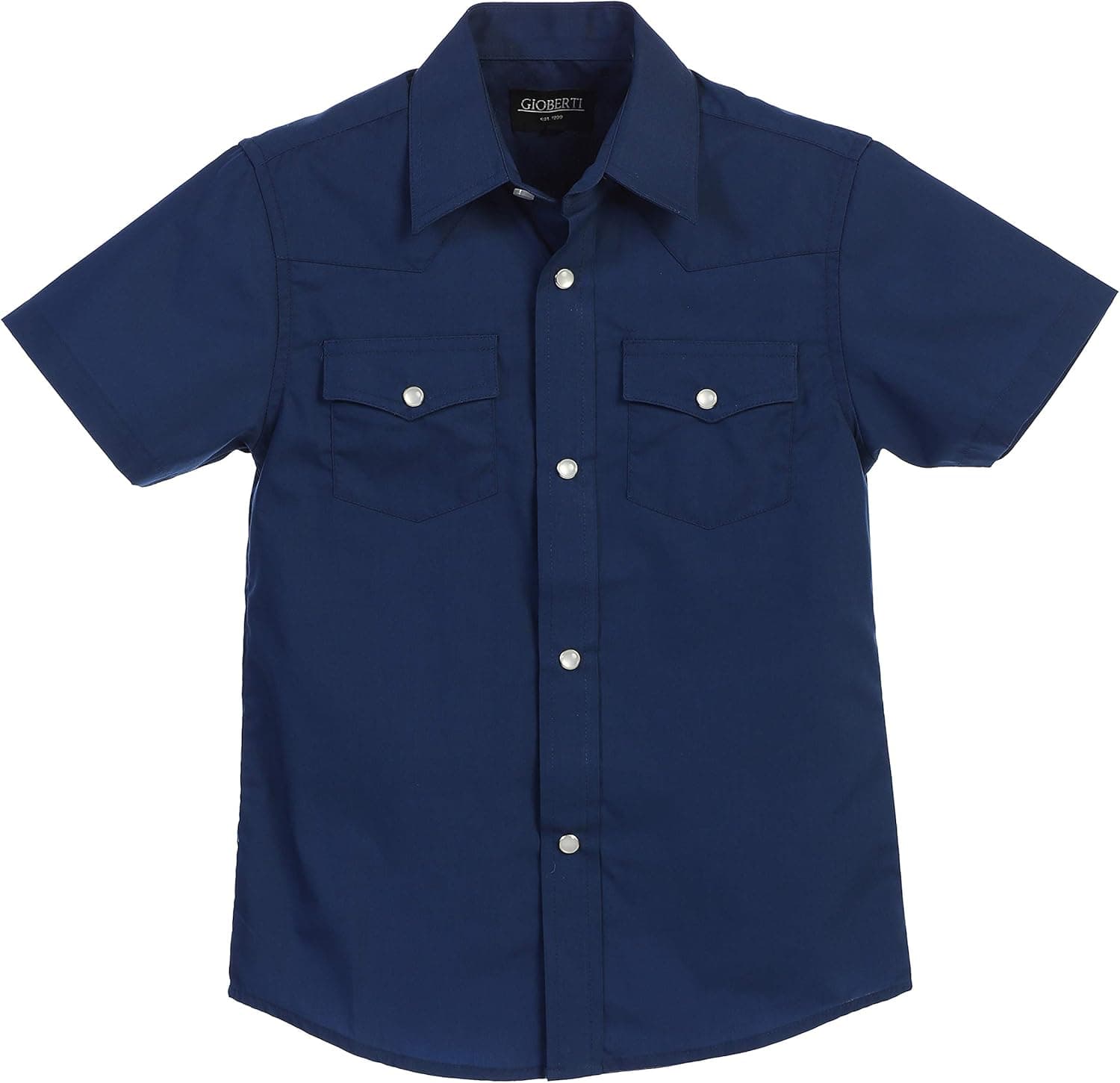 Gioberti Boys Solid Short Sleeve Western Shirt
