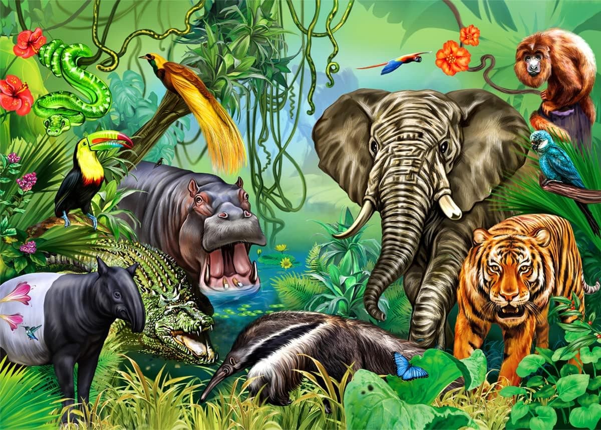 HUADADA Puzzles for Adults 1000 Piece Animal World Landscape Jigsaw Puzzle Adult, 1000 Piece Jigsaw Puzzle for Adults, Adult Puzzles 1000 Pieces Educational Games Puzzle(27.56"x 19.67")…