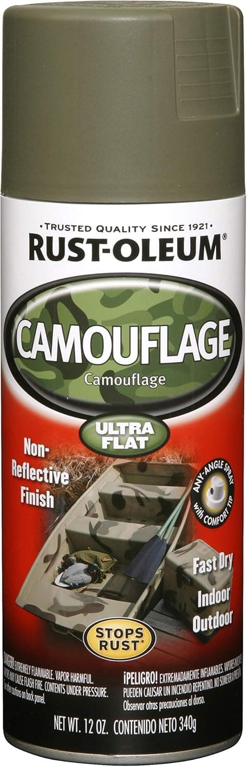 Rust-Oleum 248664 Automotive Camouflage Spray Paint, 12 oz, Olive