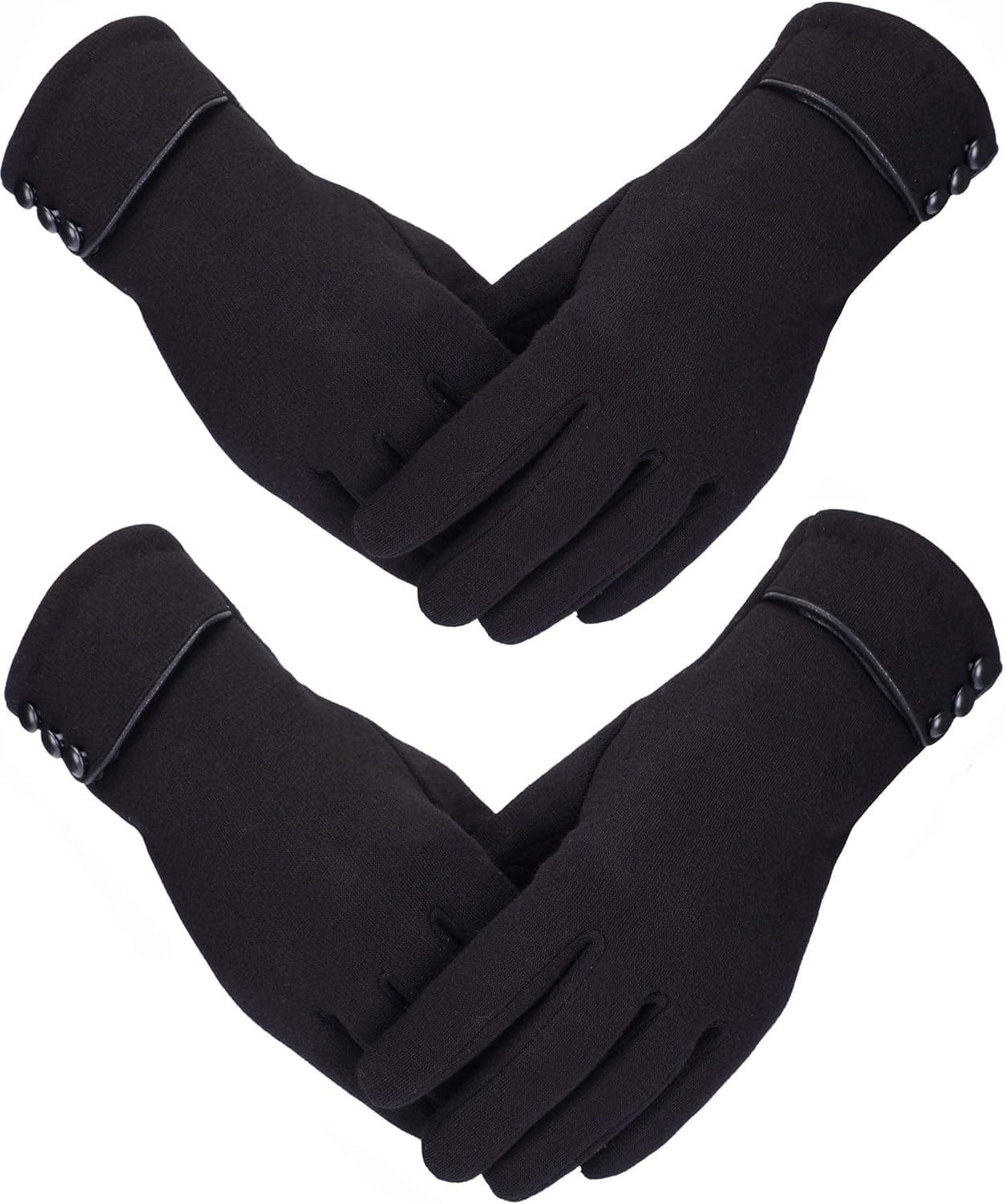 2 Pairs Women Winter Gloves Warmer Plush Glove Lined Windproof Touchscreen Gloves for Women Girls