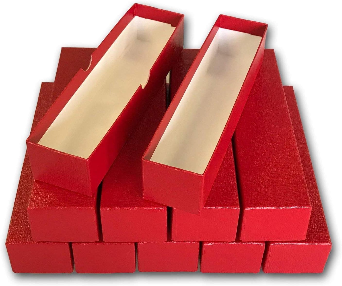 Guardhouse 9" Single Row Storage Box for 2" Paper and Plastic Coin Holders 10 Pack Red