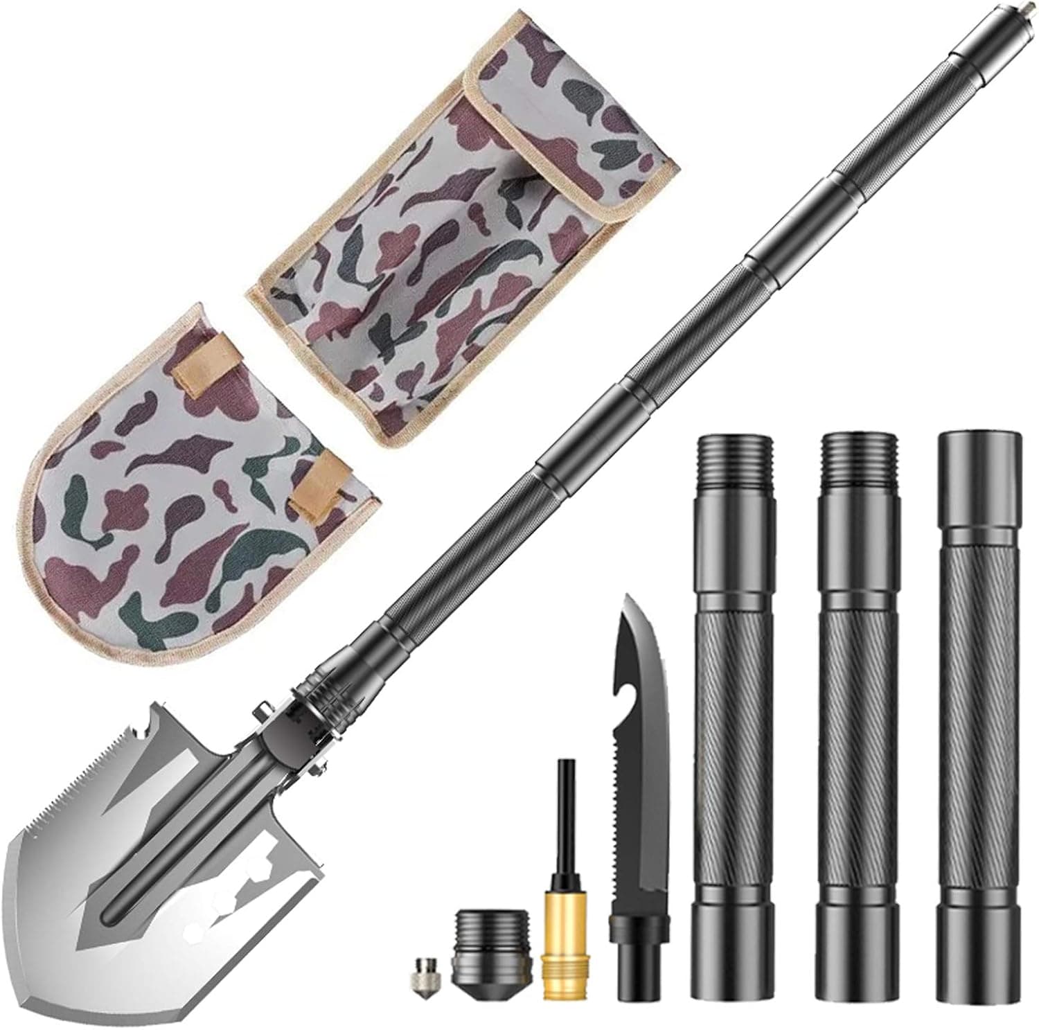 Portable Folding Shovel Multitool for Outdoor Camping, Hiking, Backpacking, Fishing, Trench Entrenching Tool